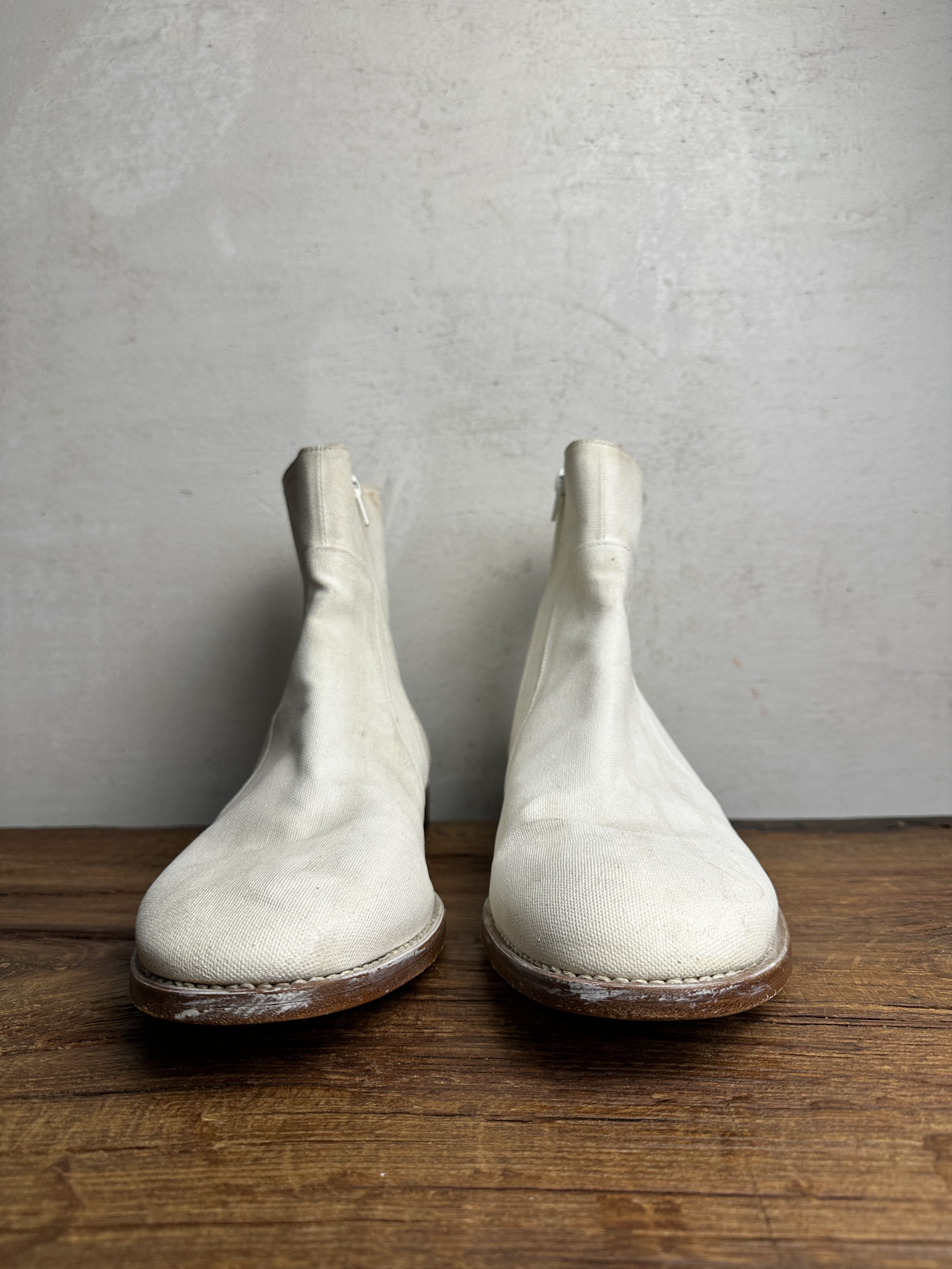 Maison Margiela SS07 Martin Margiela 22 White Painted Canvas Boots Size US 9.5 / EU 42-43 - 8 Thumbnail