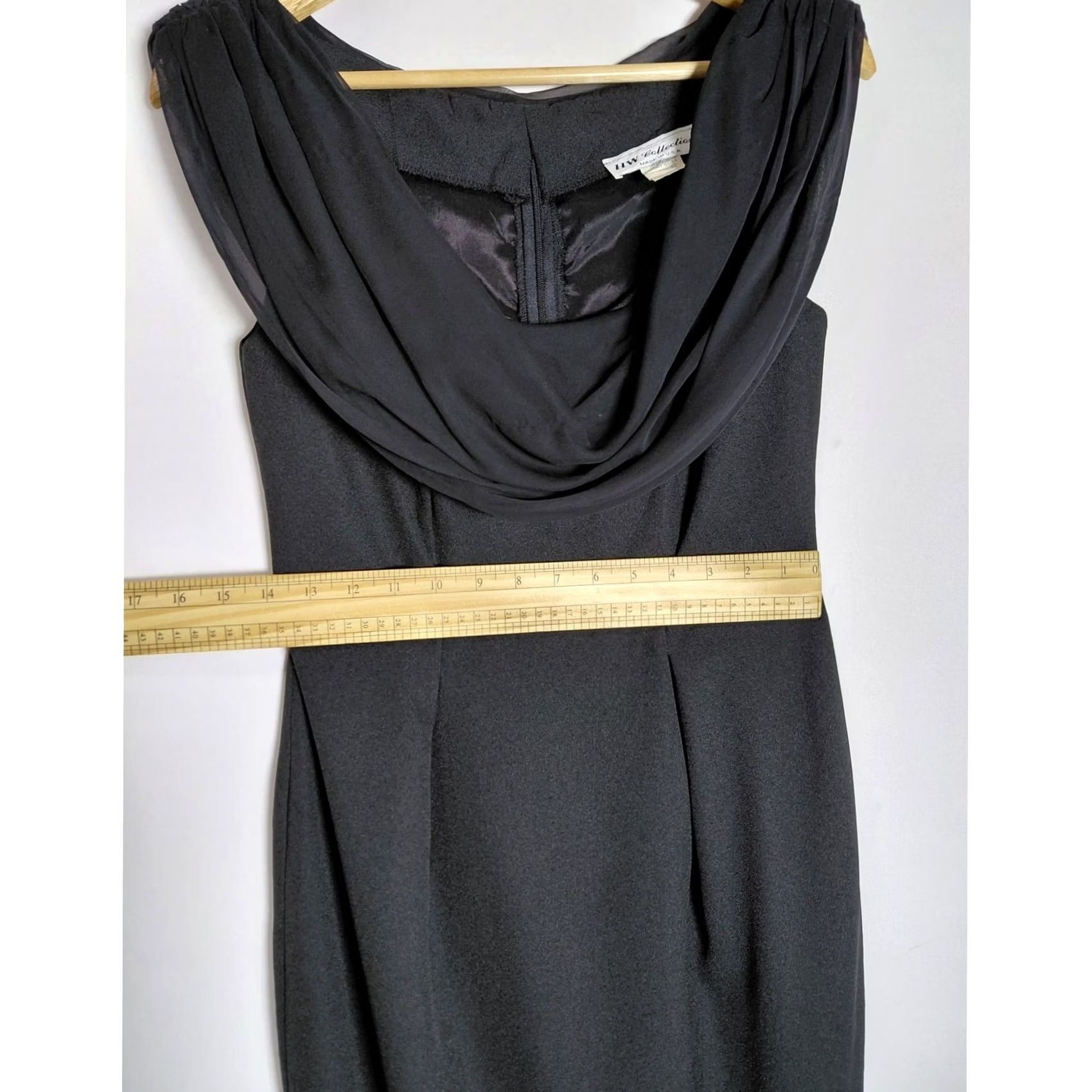 Vintage HW Collections Black Dress Solid Sleeveless Knee Length Women Size 4 Size S / US 4 / IT 40 - 6 Thumbnail