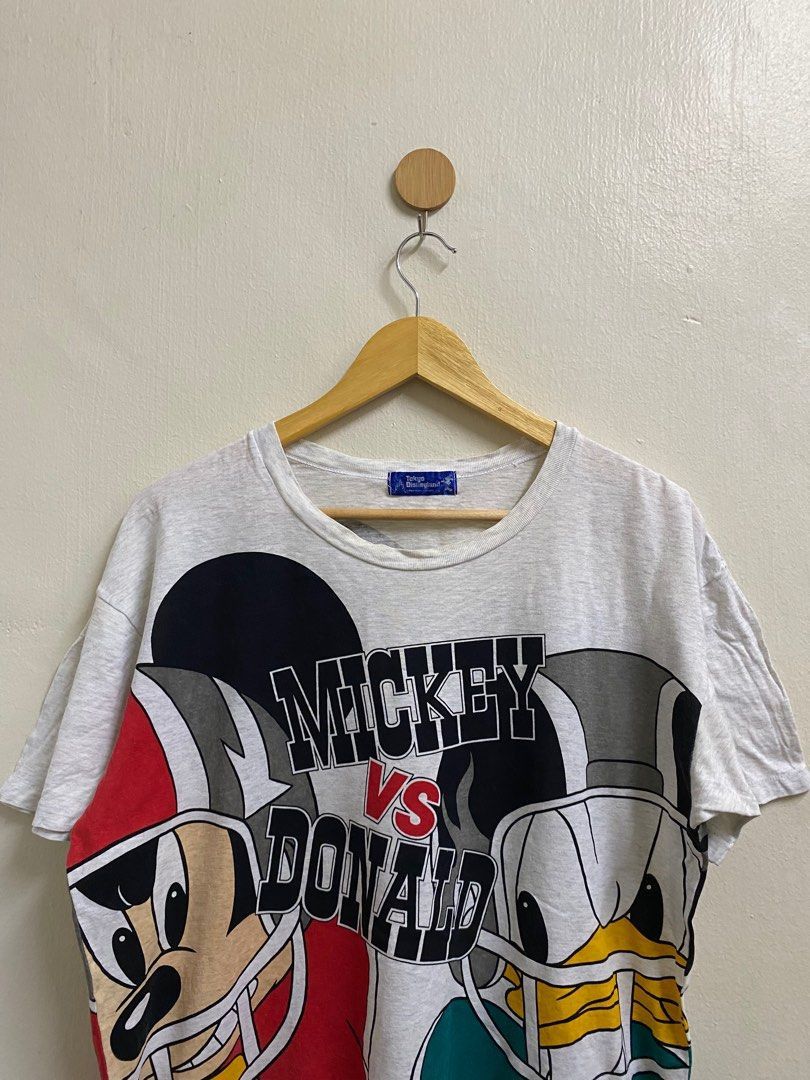 Disney × Vintage Vintage Overprint Disney Rugby Mickey Vs Donald Duck Shirt Size US L / EU 52-54 / 3 - 3 Thumbnail