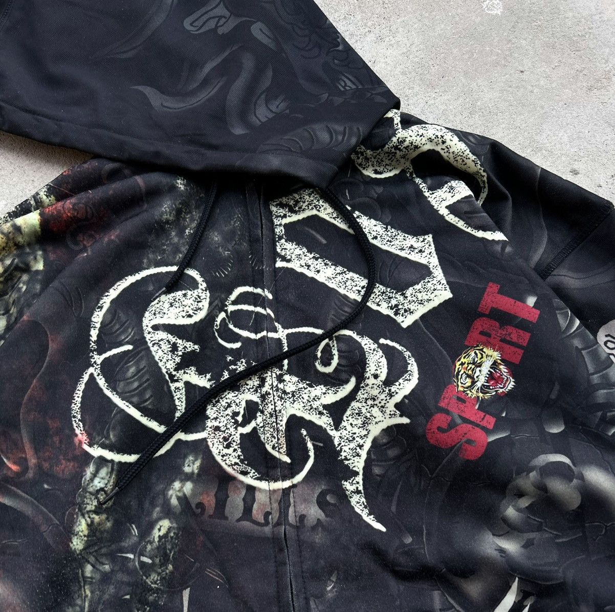 Ed Hardy CRAZY VINTAGE ED HARDY LOS ANGELES ZIPPER HOODIE Size US L / EU 52-54 / 3 - 12 Thumbnail