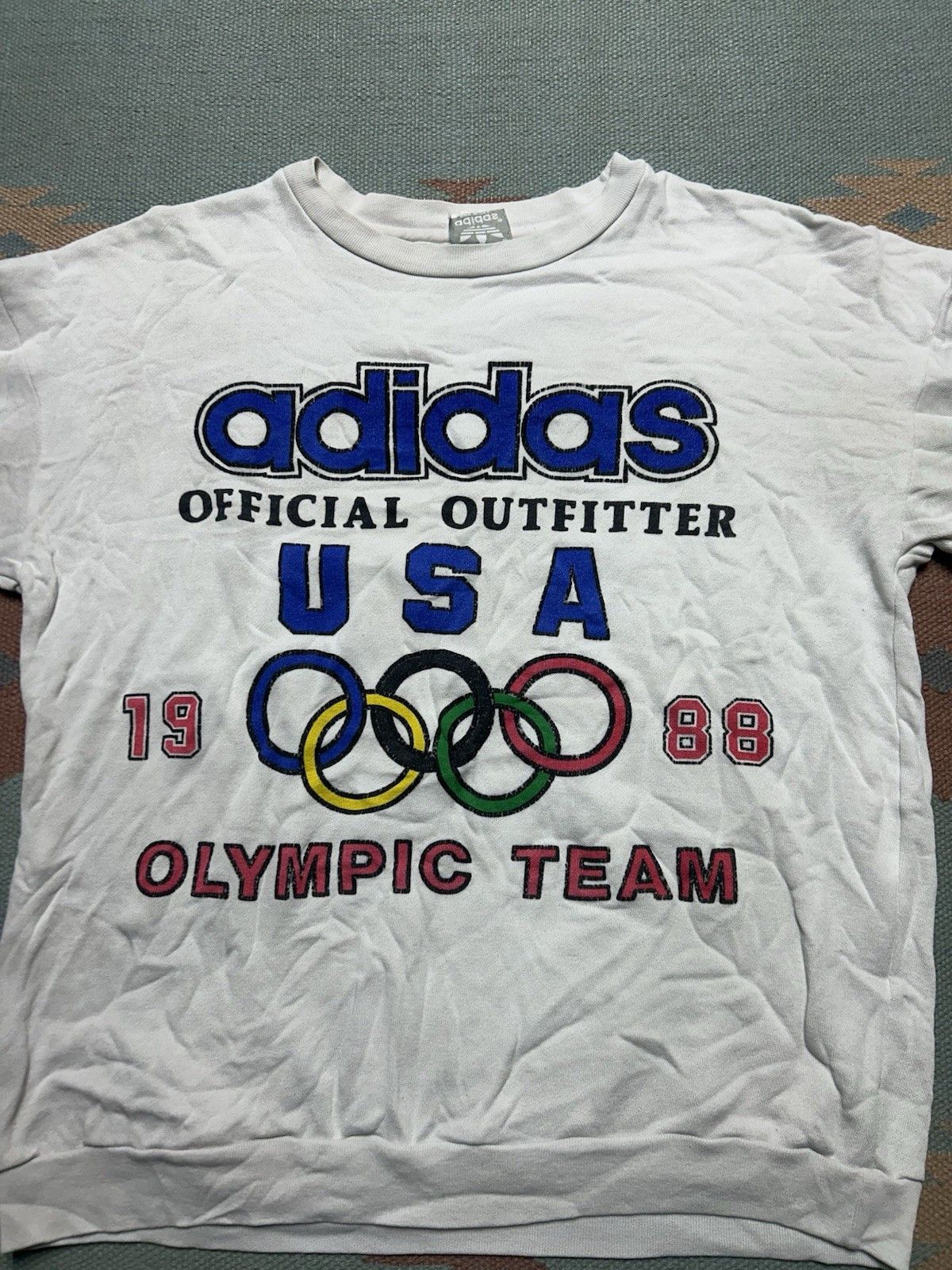 Vintage VTG 80s sweatshirt adidas USA Olympics 1988 made in USA L/XL Size US L / EU 52-54 / 3 - 2 Thumbnail