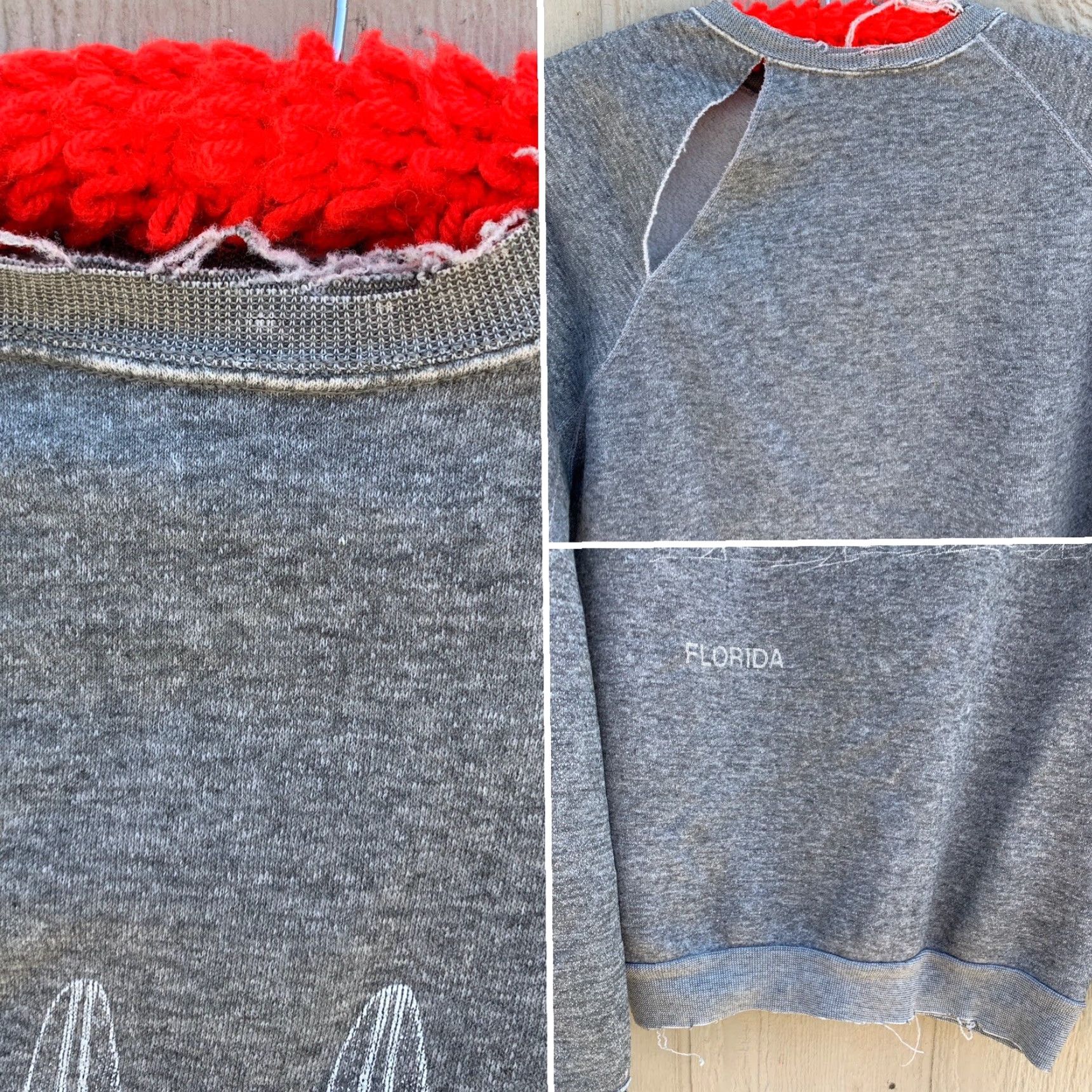 Vintage Vintage Florida Sweatshirt Surfer Girl Surfboard Graphic Raglan Long Sleeve Gray L Mens Shirts Pullover 70s 1970s Surfer Gift Size US L / EU 52-54 / 3 - 7 Thumbnail