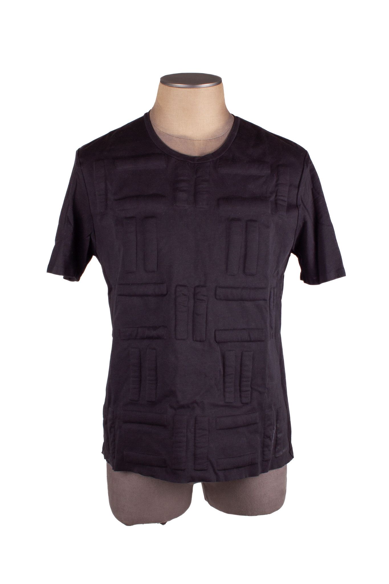 image of Balenciaga 2014 Black Cotton Puffer Design T-Shirt, Men's (Size Large)