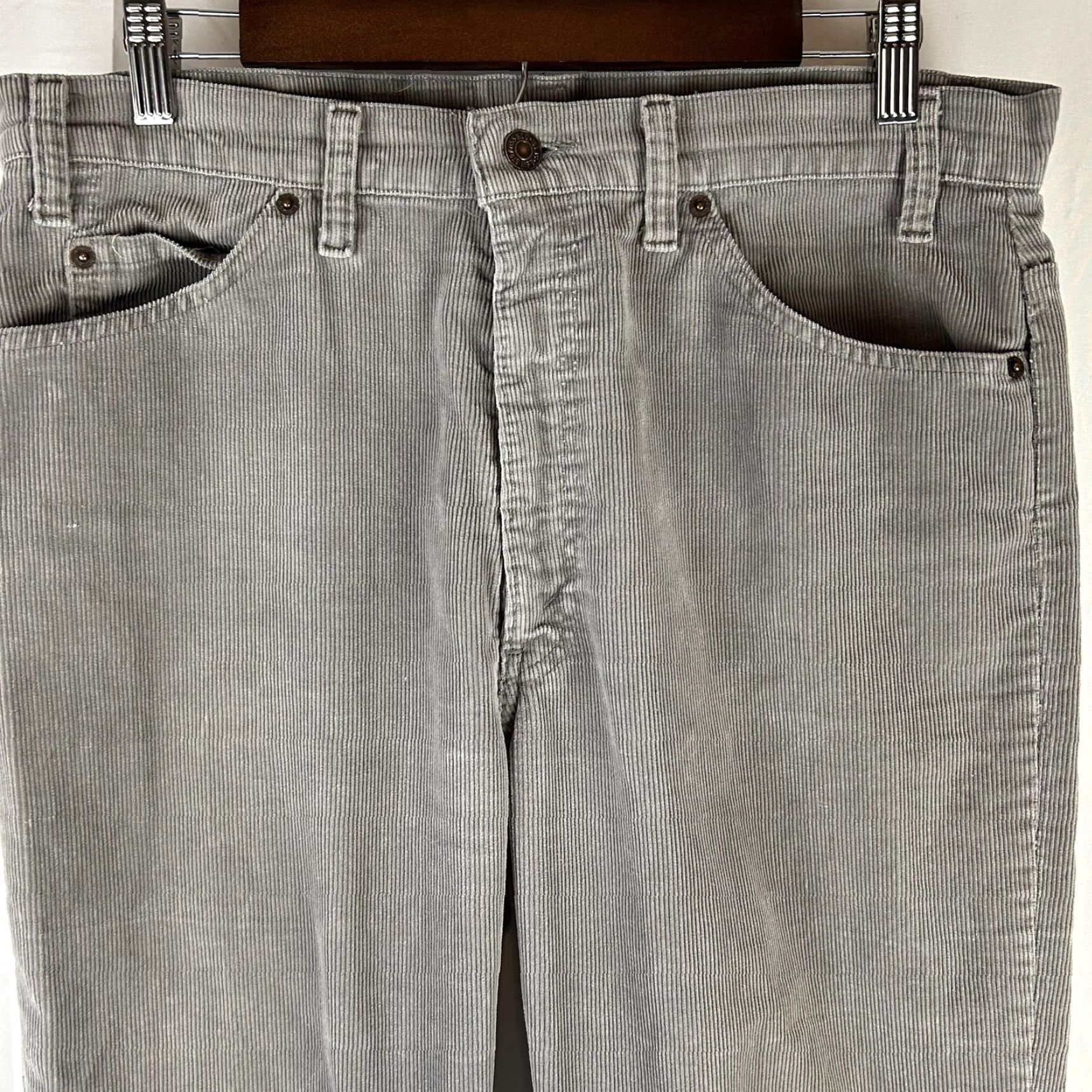 Levi's VINTAGE Levi's 517 Pants Men's 34x36 Corduroy 5-Pocket Bootcut Gray 80s USA Mens Size US 34 / EU 50 - 2 Thumbnail