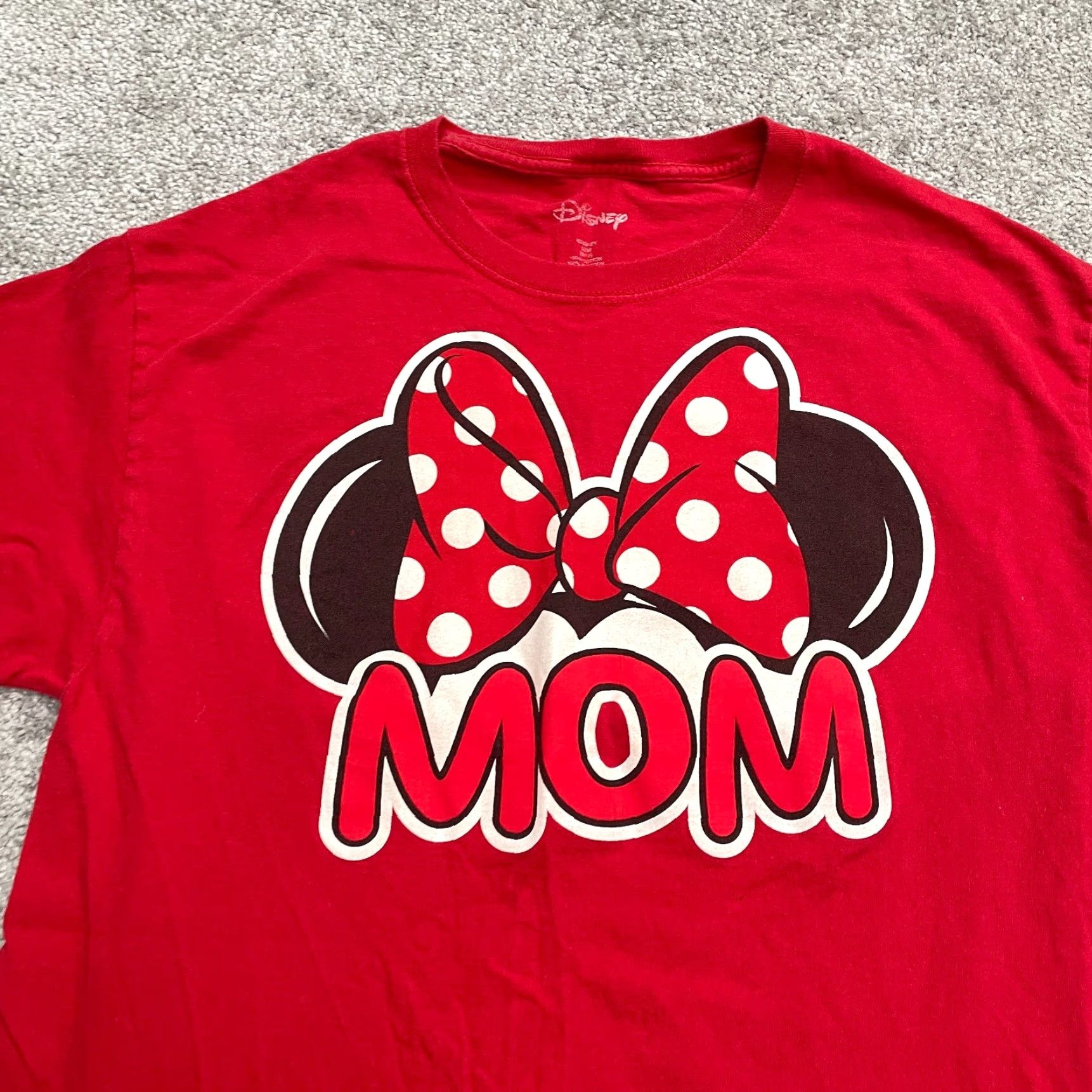 Disney Disney Minnie Mouse Graphic T-Shirt Womens Medium Red Crew Neck Cotton Mom Tee Size M / US 6-8 / IT 42-44 - 3 Thumbnail