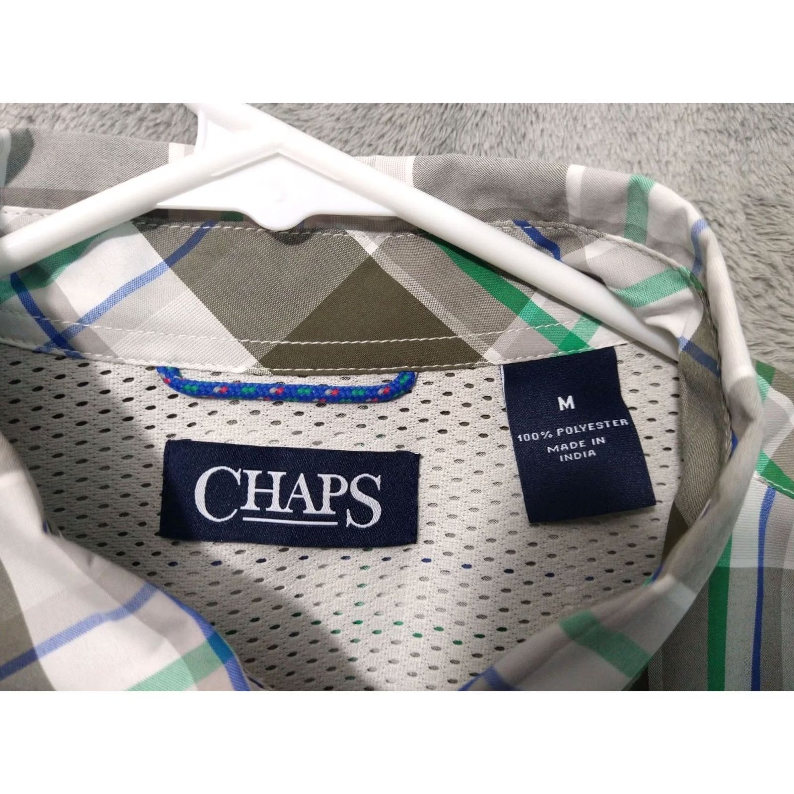 Chaps Chaps Shirt Mens Medium Plaid Performance Short Sleeve Button Down UPF 50 Size US M / EU 48-50 / 2 - 6 Thumbnail