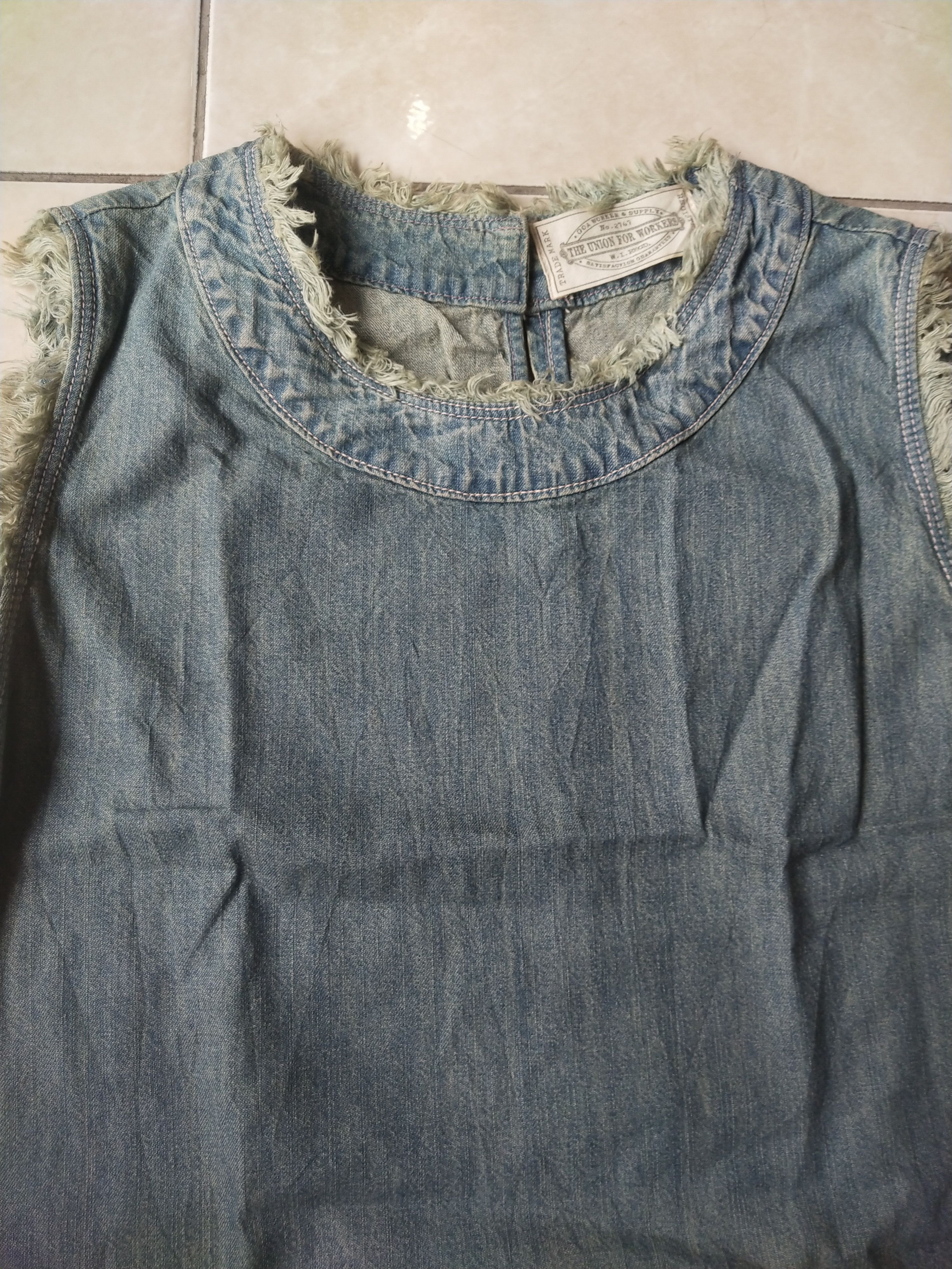 GOA GOA Japan Frayed Denim Sleeveless Top Grunge Size M / US 6-8 / IT 42-44 - 2 Thumbnail