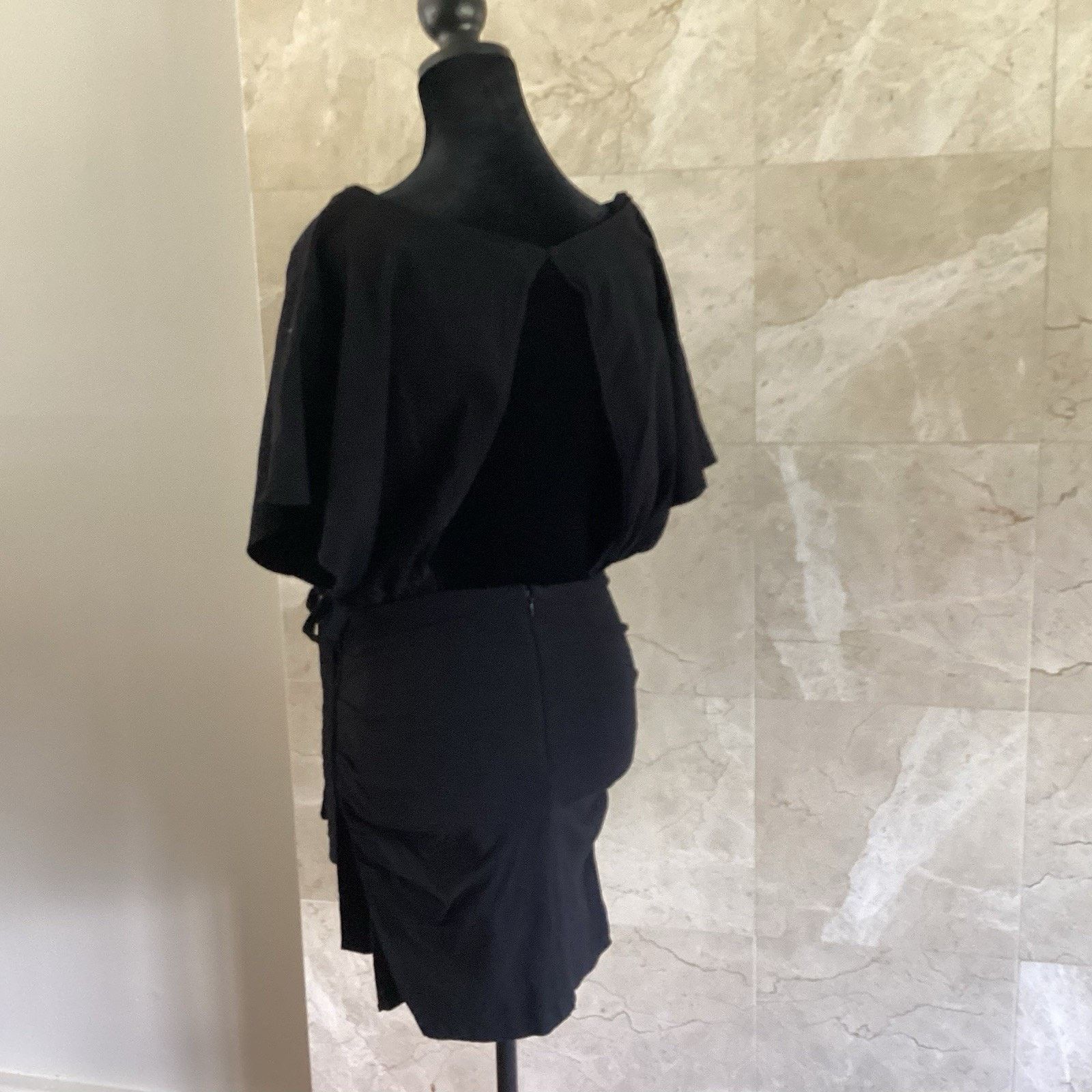 Free People Free People Black Body Con Wrap Mini Dress, Med Draped Party Size M / US 6-8 / IT 42-44 - 6 Thumbnail