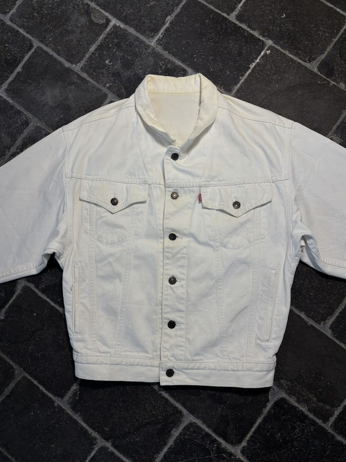 Levi's 1990s Vintage Levi's Denim Jacket White Jean Jacket Size US S / EU 44-46 / 1 - 13 Thumbnail