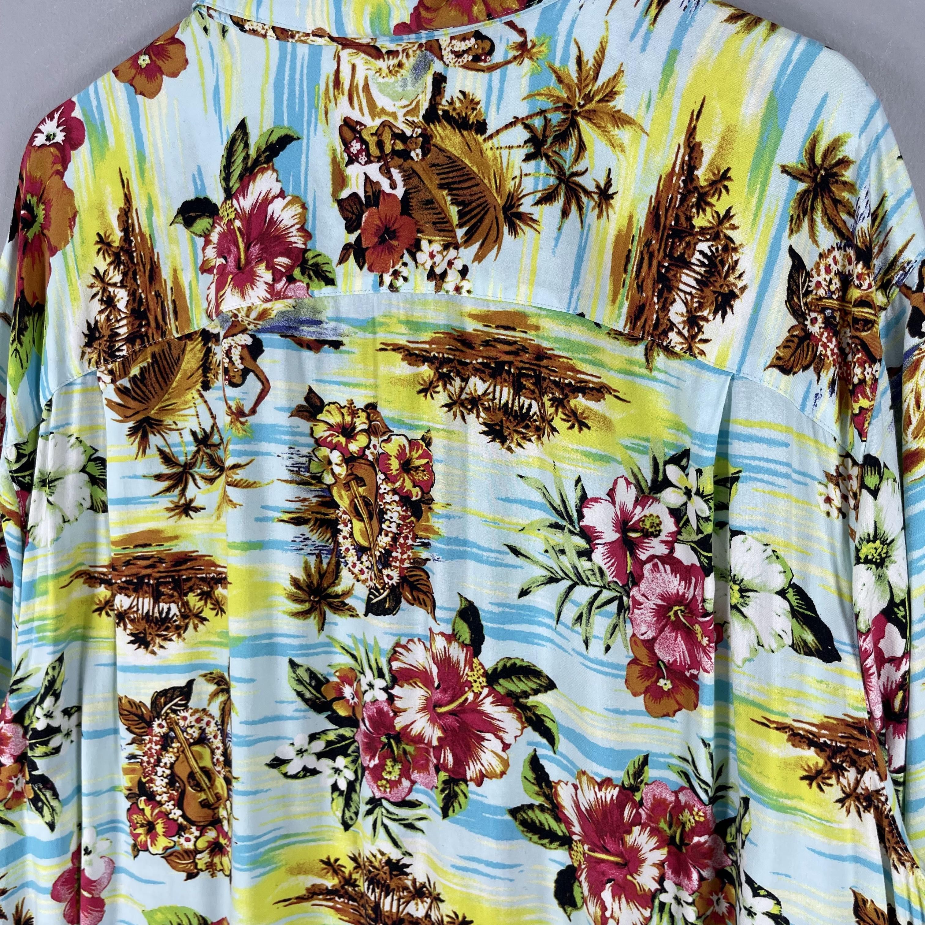 Vintage Vintage Hawaii Island Beach Aloha Floral Motive Rayon Shirt Size US XXL / EU 58 / 5 - 8 Thumbnail