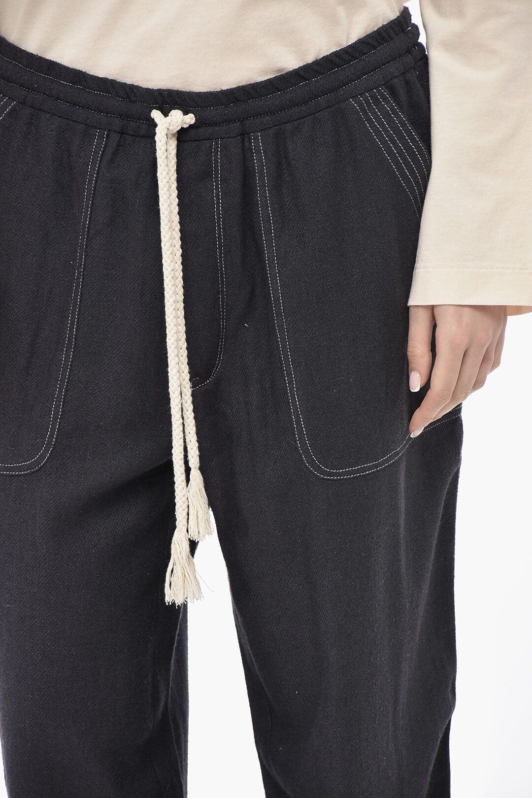 Isabel Marant og1mm0326 Silk-Jersey Pant in Blue Size 30" / US 8 / IT 44 - 3 Thumbnail