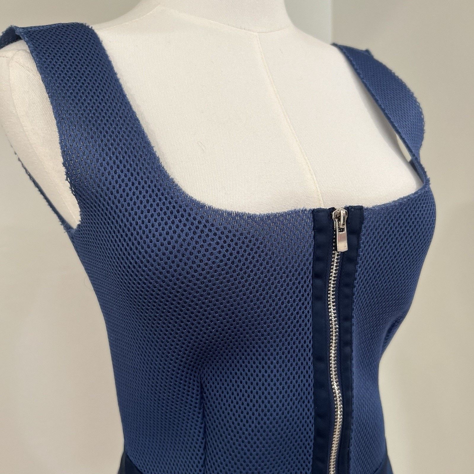 Maje Maje Mesh Mini Dress (2) Futuristic Avant Garde Blue Size XS / US 0-2 / IT 36-38 - 2 Thumbnail