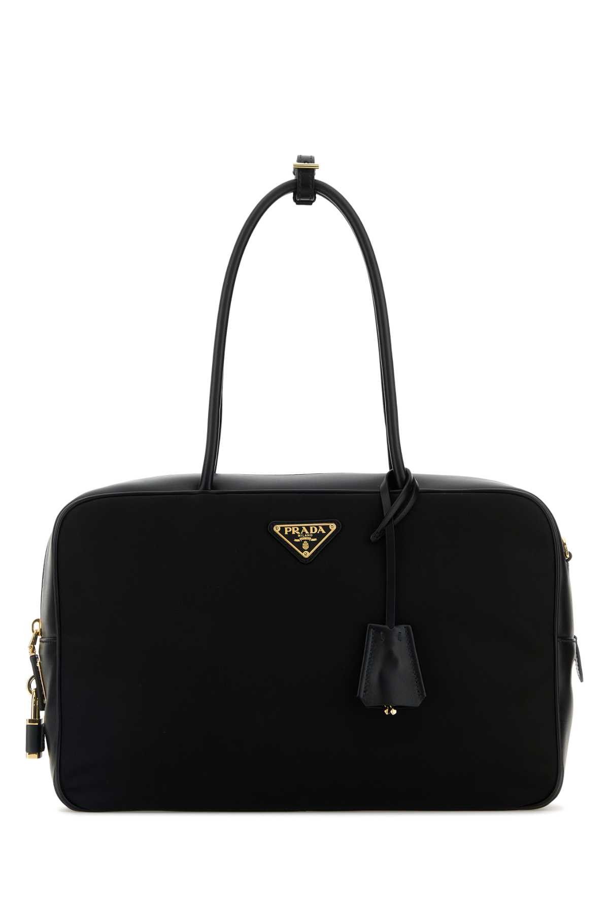 Prada Black Leather And Re-Nylon Handbag Size ONE SIZE - 1 Thumbnail