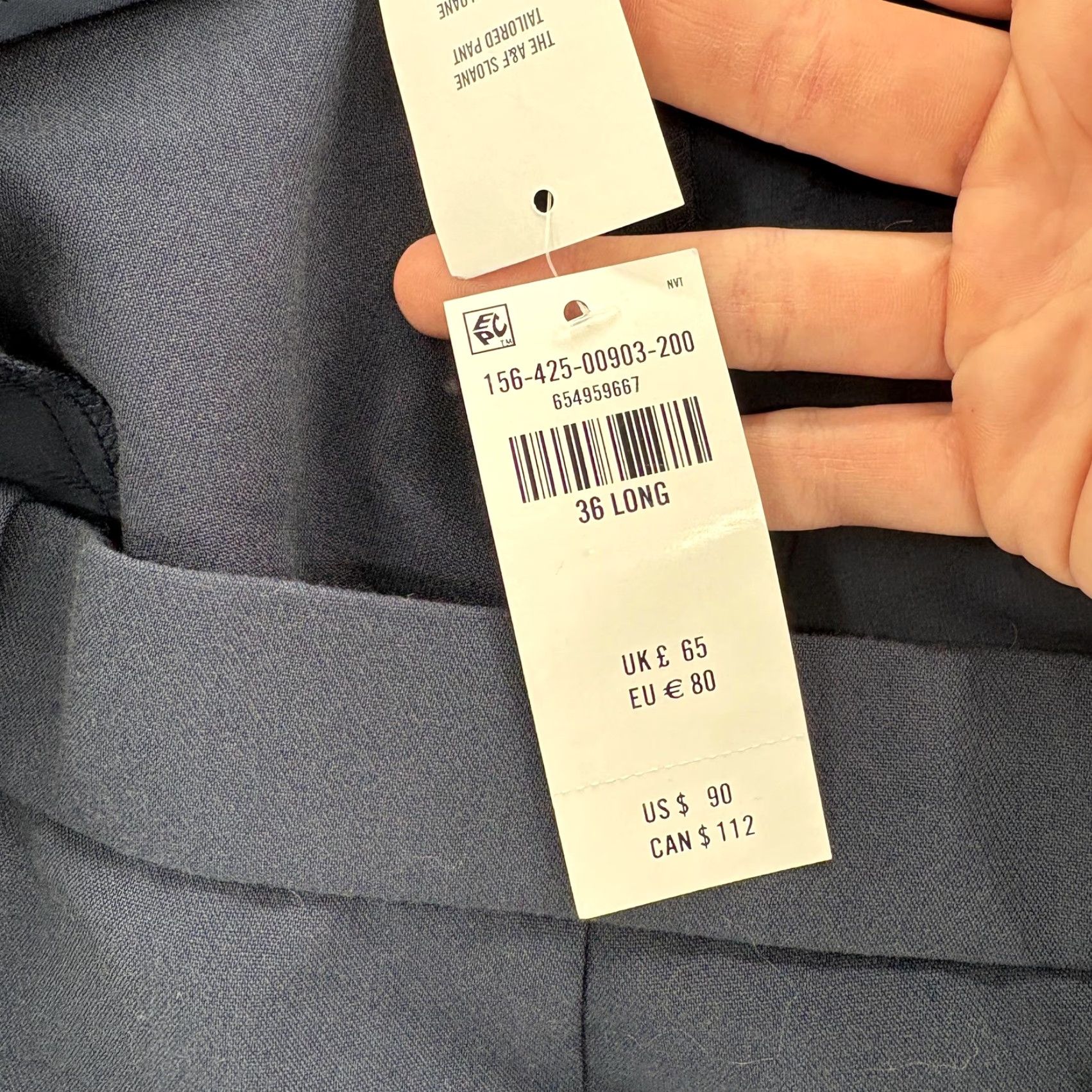 Abercrombie & Fitch Abercrombie & Fitch Sloane Tailored Pant Womens 36 Long Blue Wide Leg Curve Love Dress Pants Pockets Zip Pleated Career Workwear Endless Stretch Size 25" / US 0 / IT 36 - 5 Thumbnail