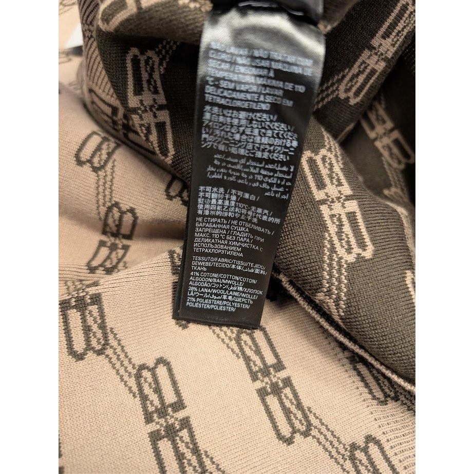 Balenciaga o1rshd1 Monogram Crewneck Sweater in Beige/Brown Size US XL / EU 56 / 4 - 19 Thumbnail