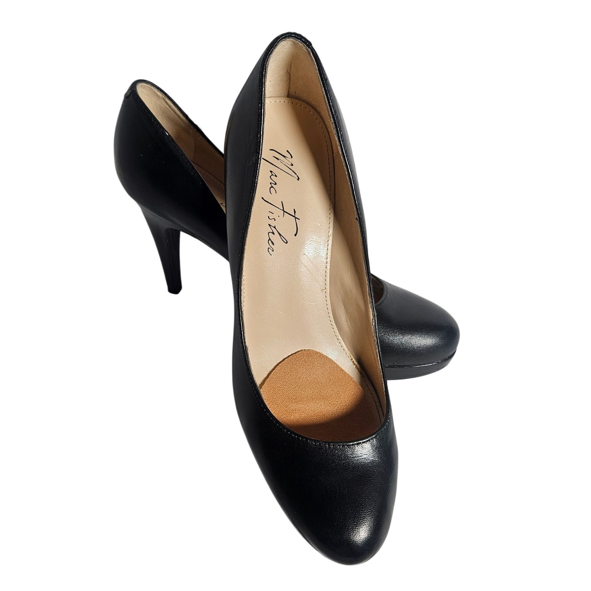 Marc Fisher Marc Fisher Women’s Black Leather Heels 8.5M | Quiet Luxury Size US 8.5 / IT 38.5 - 3 Thumbnail