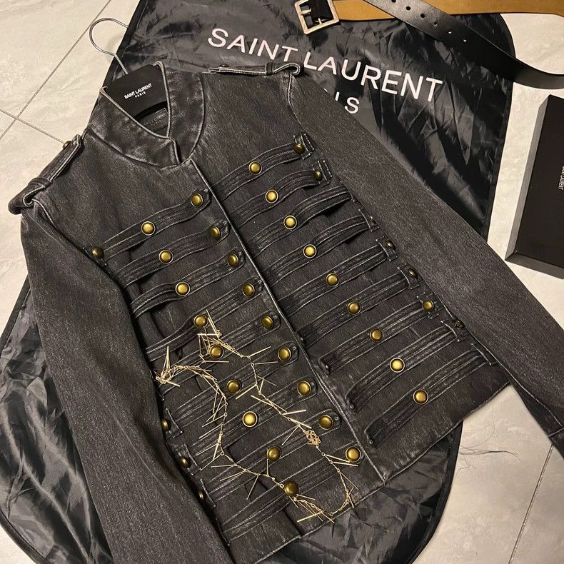 Yves Saint Laurent Saint Laurent 17 Denim Court Jacket Size US L / EU 52-54 / 3 - 1 Thumbnail