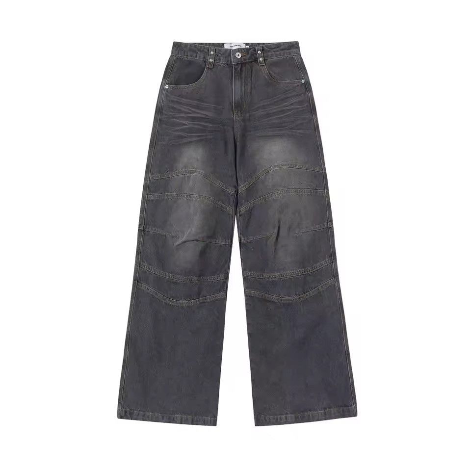 Other Washed Streetwear Wide Leg Straight Distressed Jeans Size US 32 / EU 48 - 1 Thumbnail