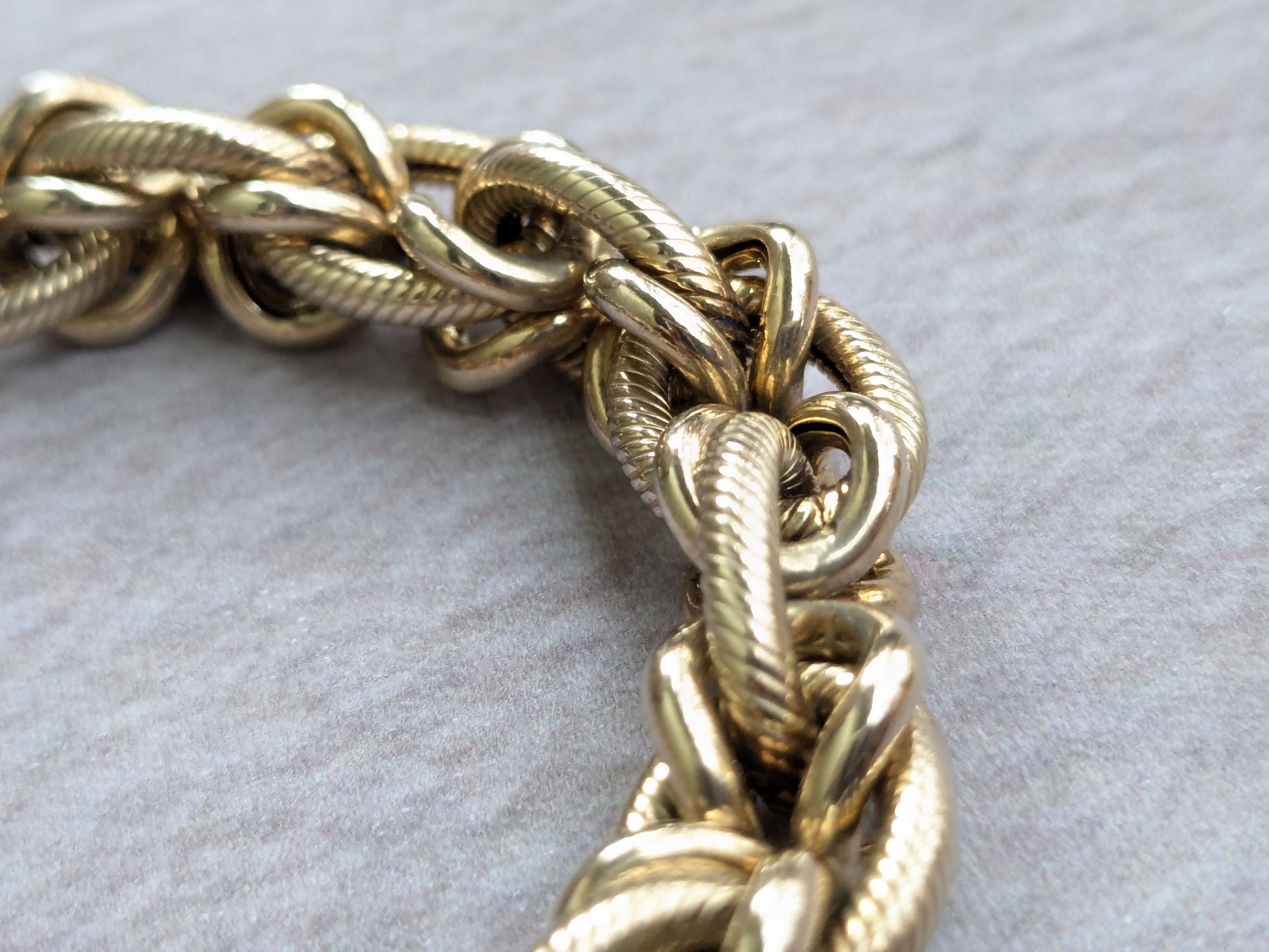 Jewelry Vintage Sterling Silver Bracelet Oval Vermeil Gold 8.25 Size ONE SIZE - 6 Thumbnail