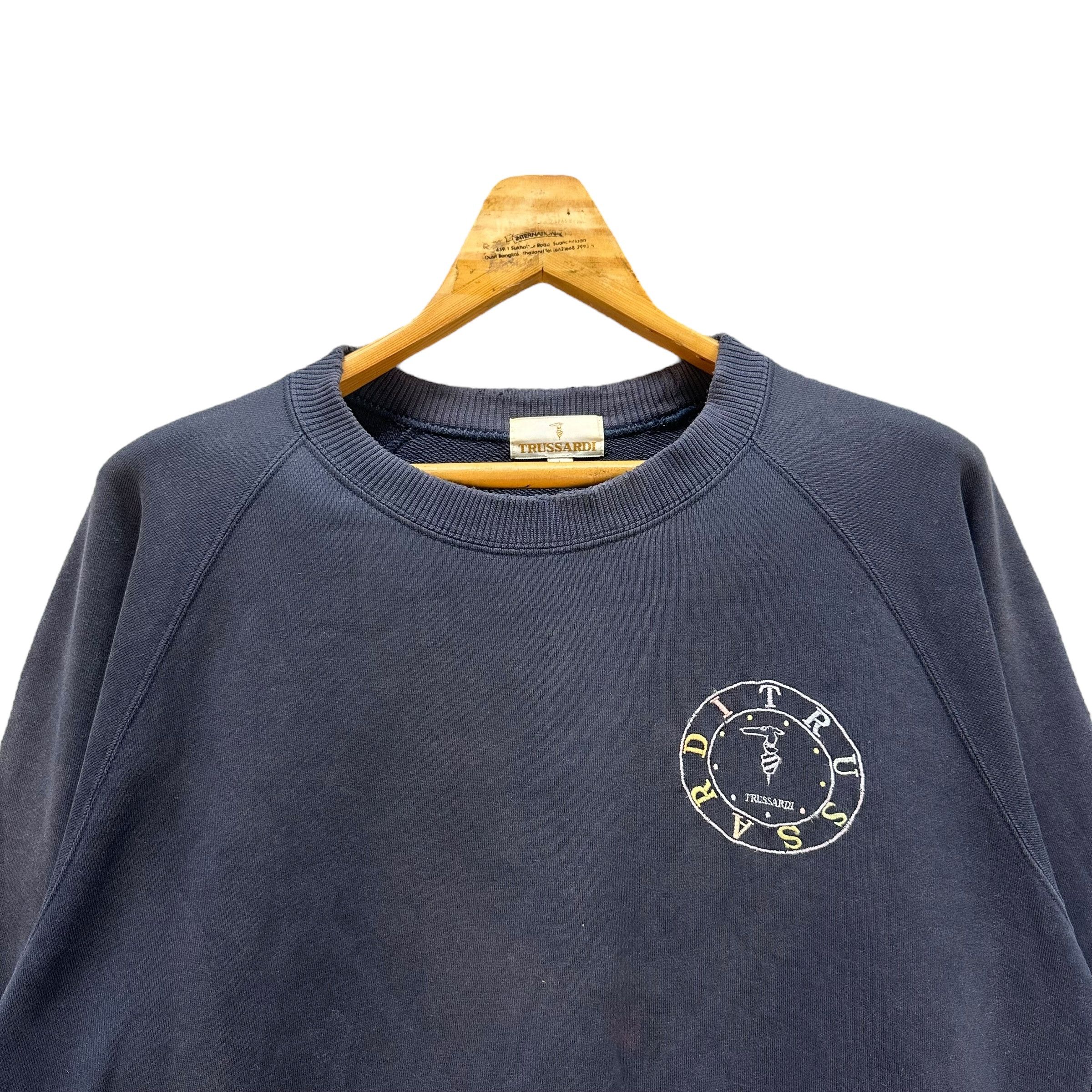 Trussardi TRASHED TRUSSARDI EMBROIDERY BIG LOGO SWEATSHIRT #8935-040 Size US L / EU 52-54 / 3 - 5 Thumbnail