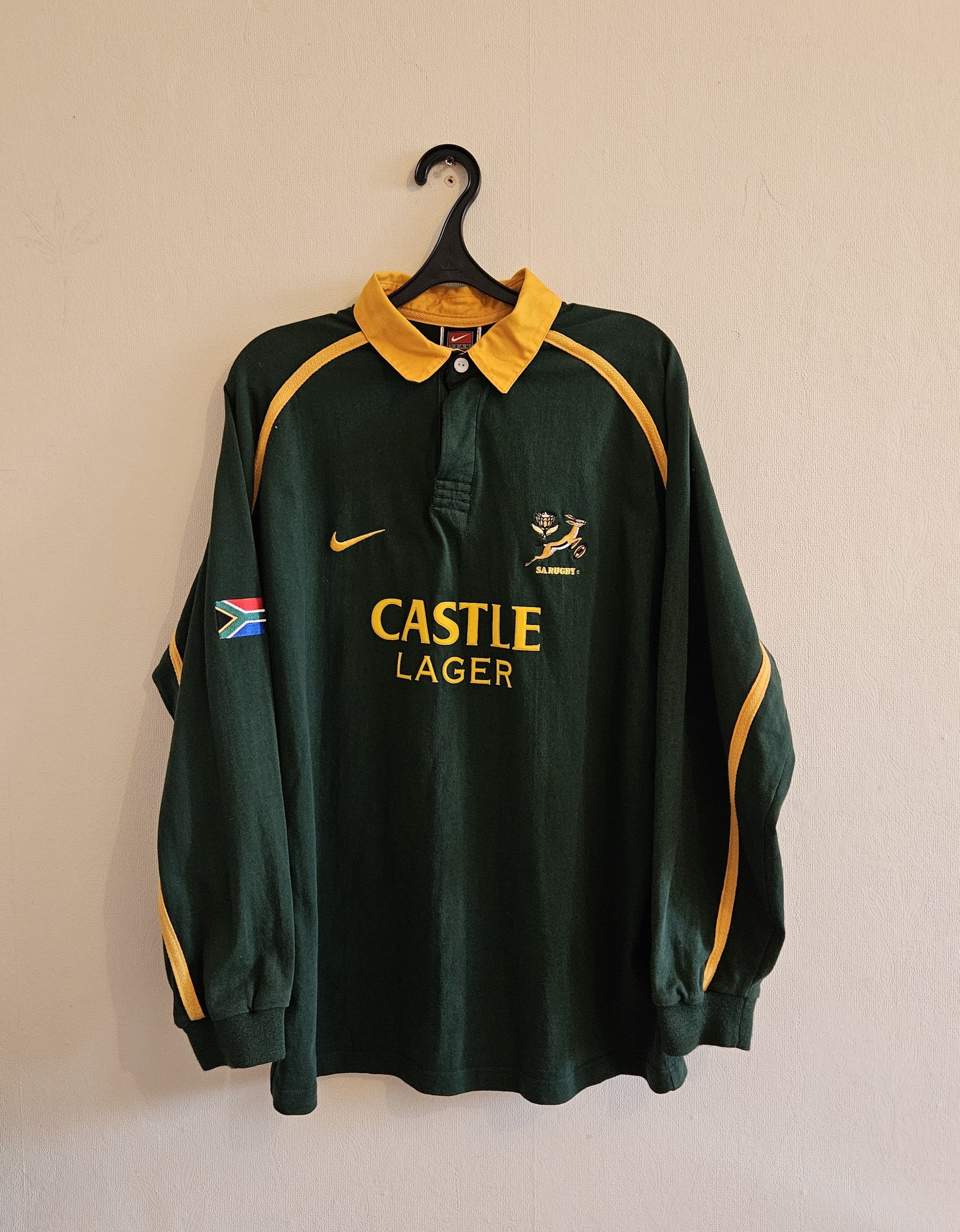 Pre-owned Nike Sa Rugby Longsleeve Polo Cotton In Green
