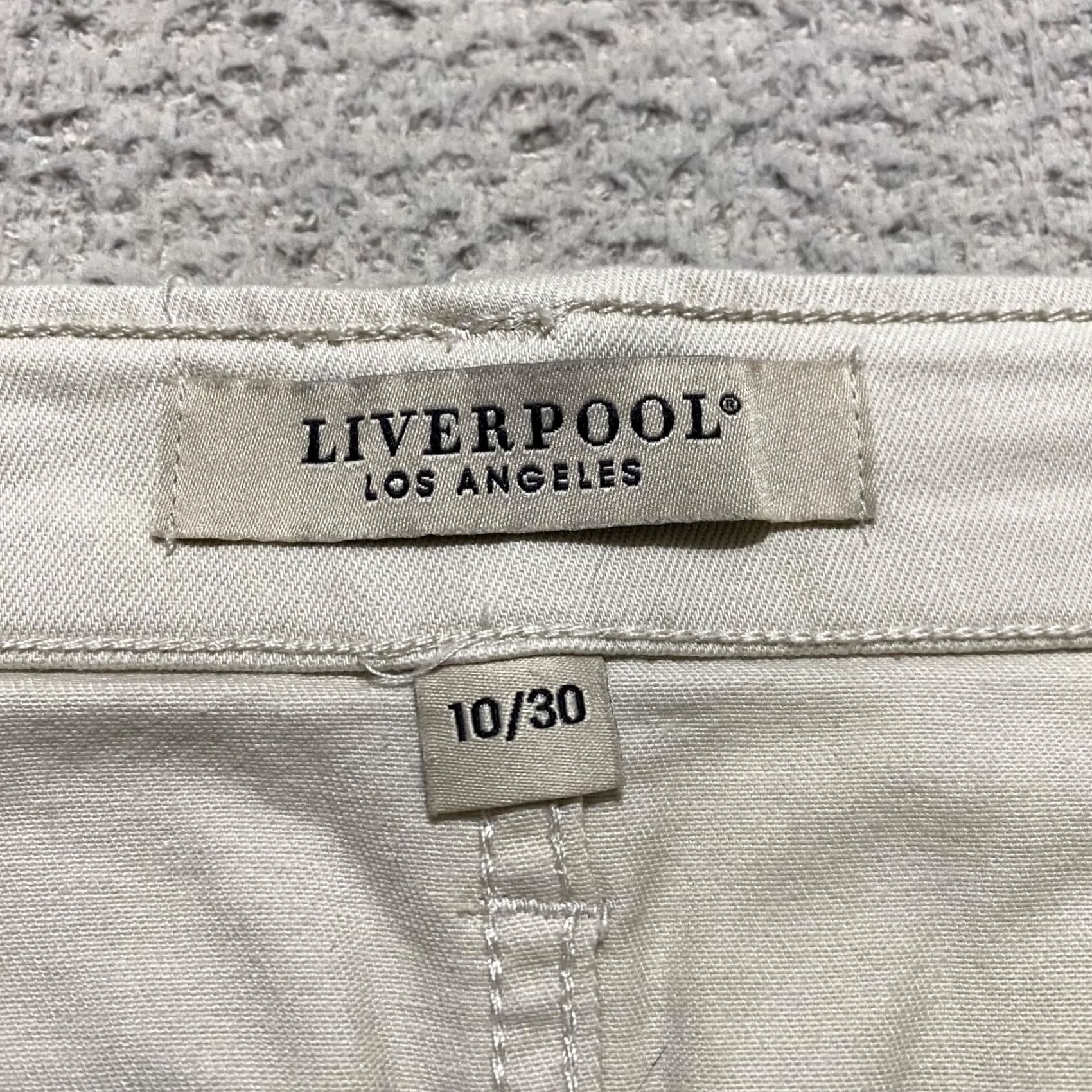 Vintage Liverpool Women Skirt 10 Beige Light Pockets Straight Pencil Button Fly Casual Business Party Mini Size 32" / US 10 / IT 46 - 3 Thumbnail