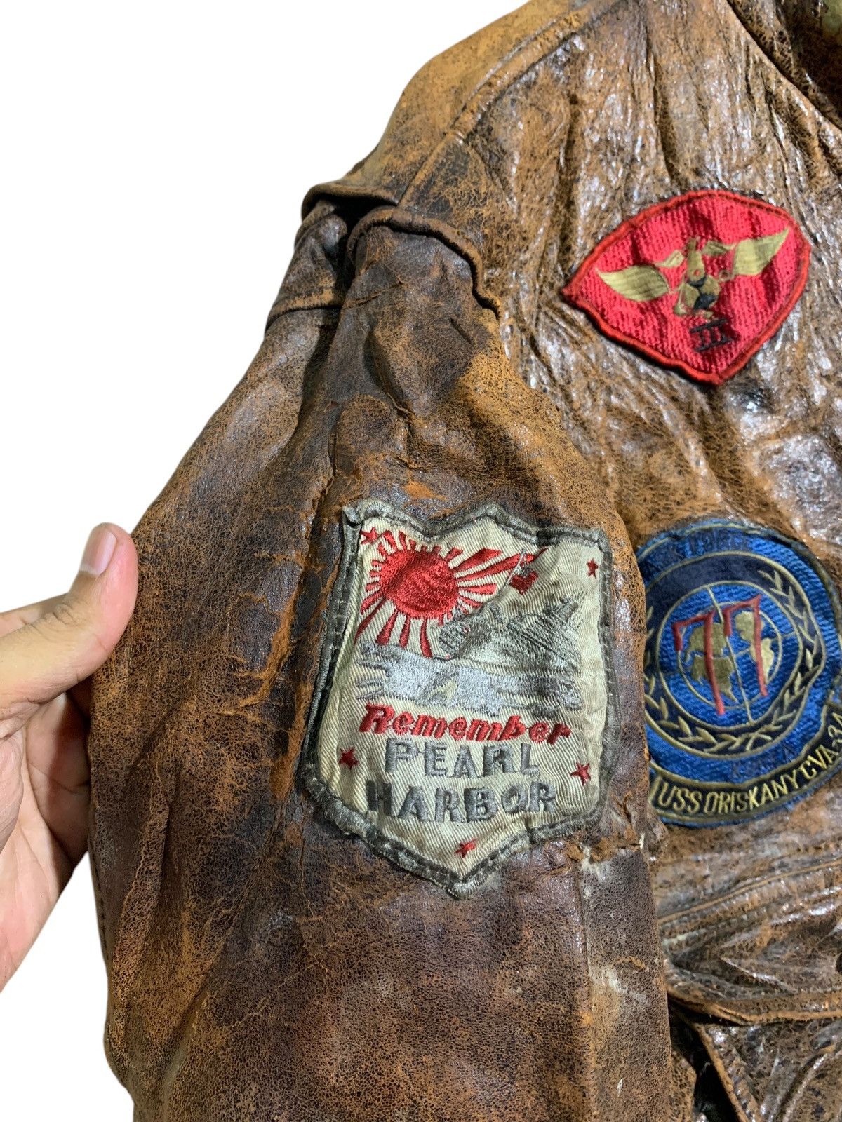 Other 🔥VERY WORN LEATHER USAF FLIGHT JACKETS Size US M / EU 48-50 / 2 - 5 Thumbnail