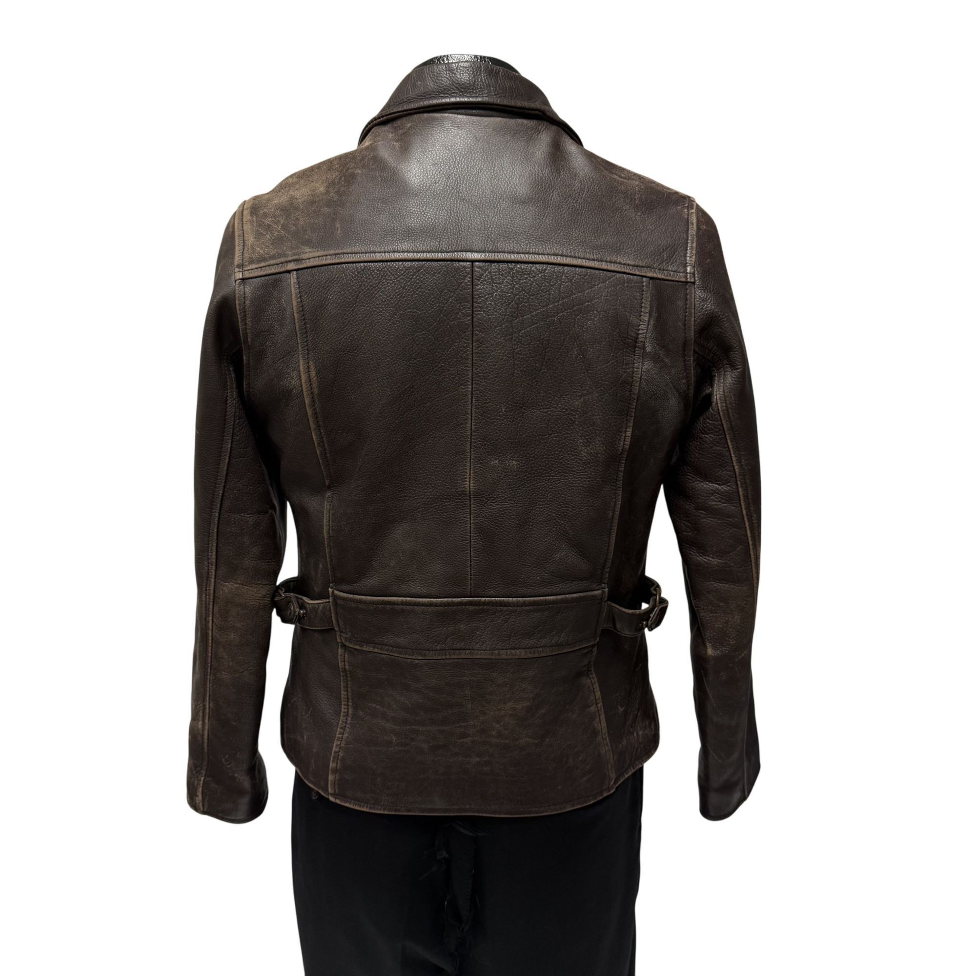 Other Vtg American Born Leather MoTo DISTRESSED Biker Jacket Size S / US 4 / IT 40 - 3 Thumbnail