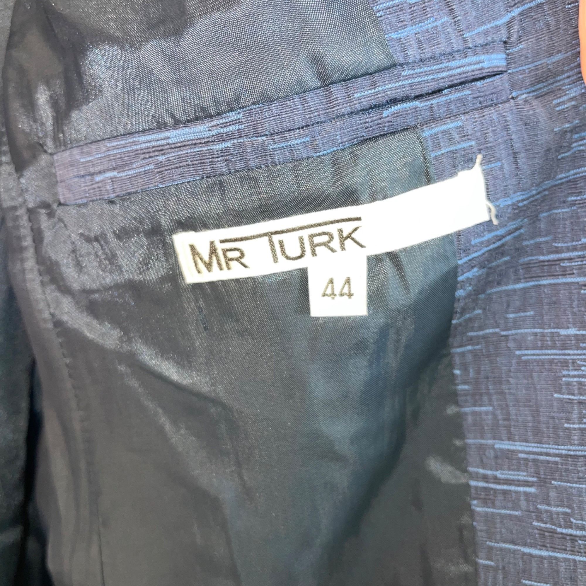 Mr Turk Mr Turk Mens Blazer Size 44 Blue Single Breasted Size 44S - 7 Thumbnail