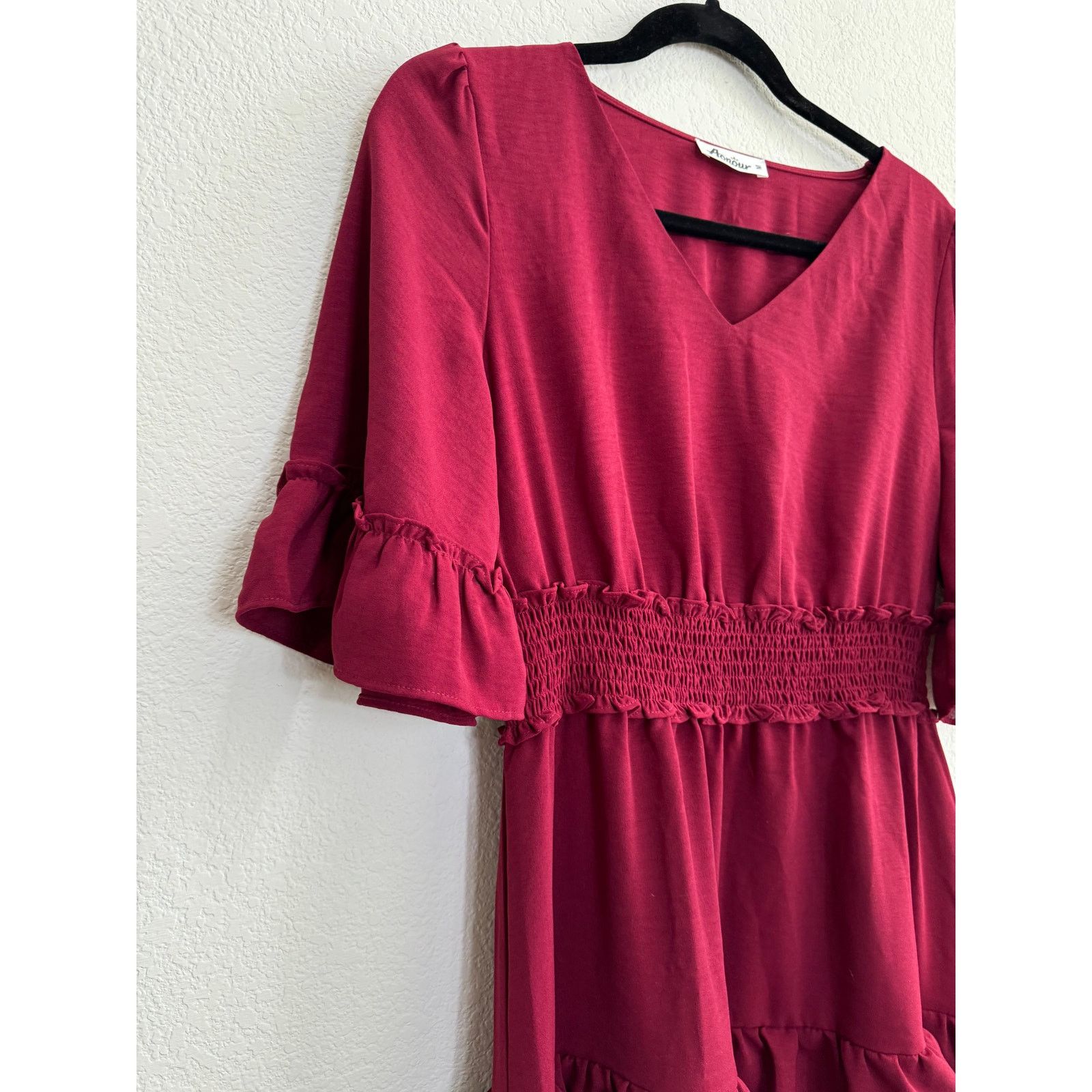Other NWOT Women's Red V-Neck Ruffle Boho Cottagecore Dress M Size M / US 6-8 / IT 42-44 - 7 Thumbnail
