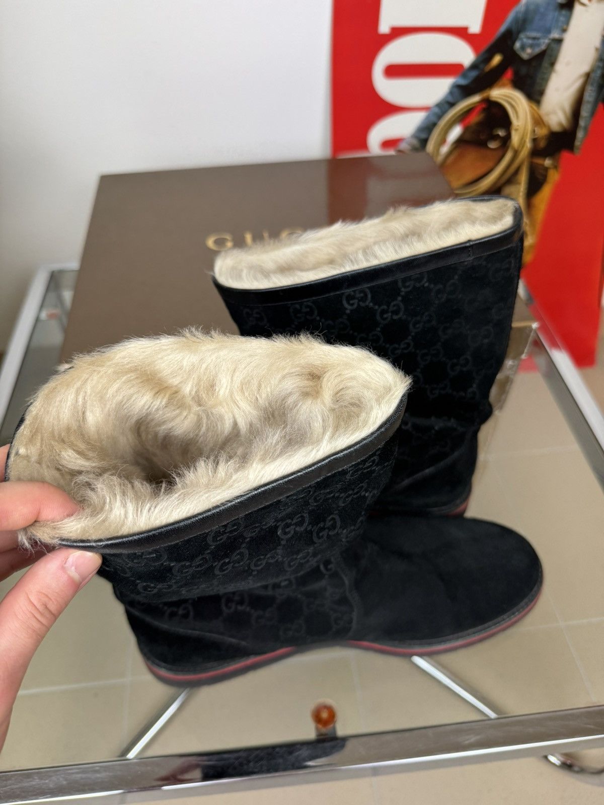 Gucci Gucci x Tom Ford boots GG suede Fur Chelsea shoes Size US 13 / EU 46 - 8 Thumbnail