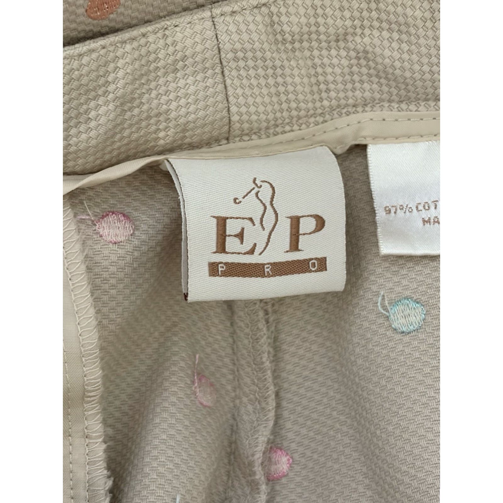 Vintage EP Pro Golf Shorts Women Polka Dot Beige Flat Front 12 Be​ige Athletic Pockets Stretch Golf Tennis Womens Size 34" / US 12 / IT 48 - 6 Thumbnail