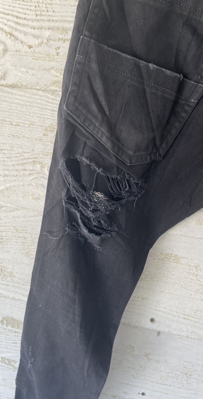 John Galliano 🔥RARE🔥JOHN GALLIANO DENIM DESTRESS BLACK ITALY Size US 31 - 11 Thumbnail
