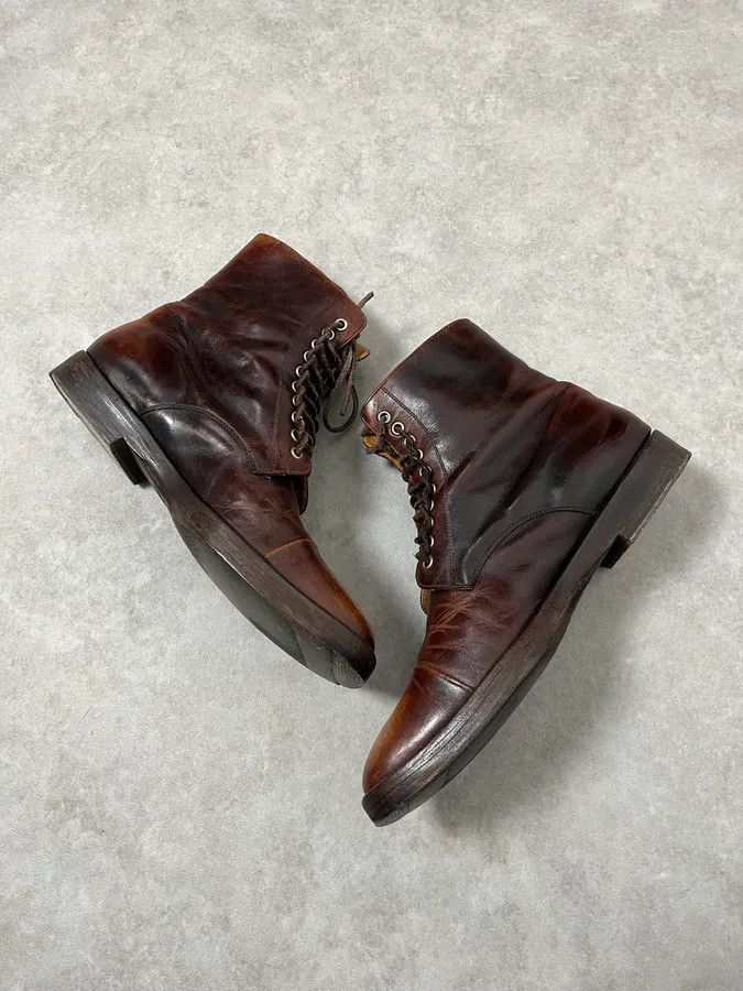 Maison Margiela Maison Margiela Brown Eroded Leather Boots Size US 9.5 / EU 42-43 - 5 Thumbnail