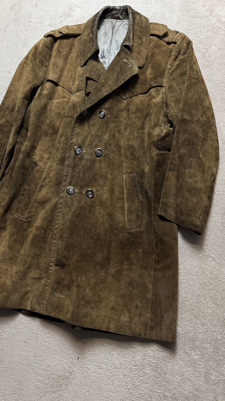 Genuine Leather 70s’ Vintage Double Breast Leather Coat Jacket ysl gucci Size US M / EU 48-50 / 2 - 4 Thumbnail