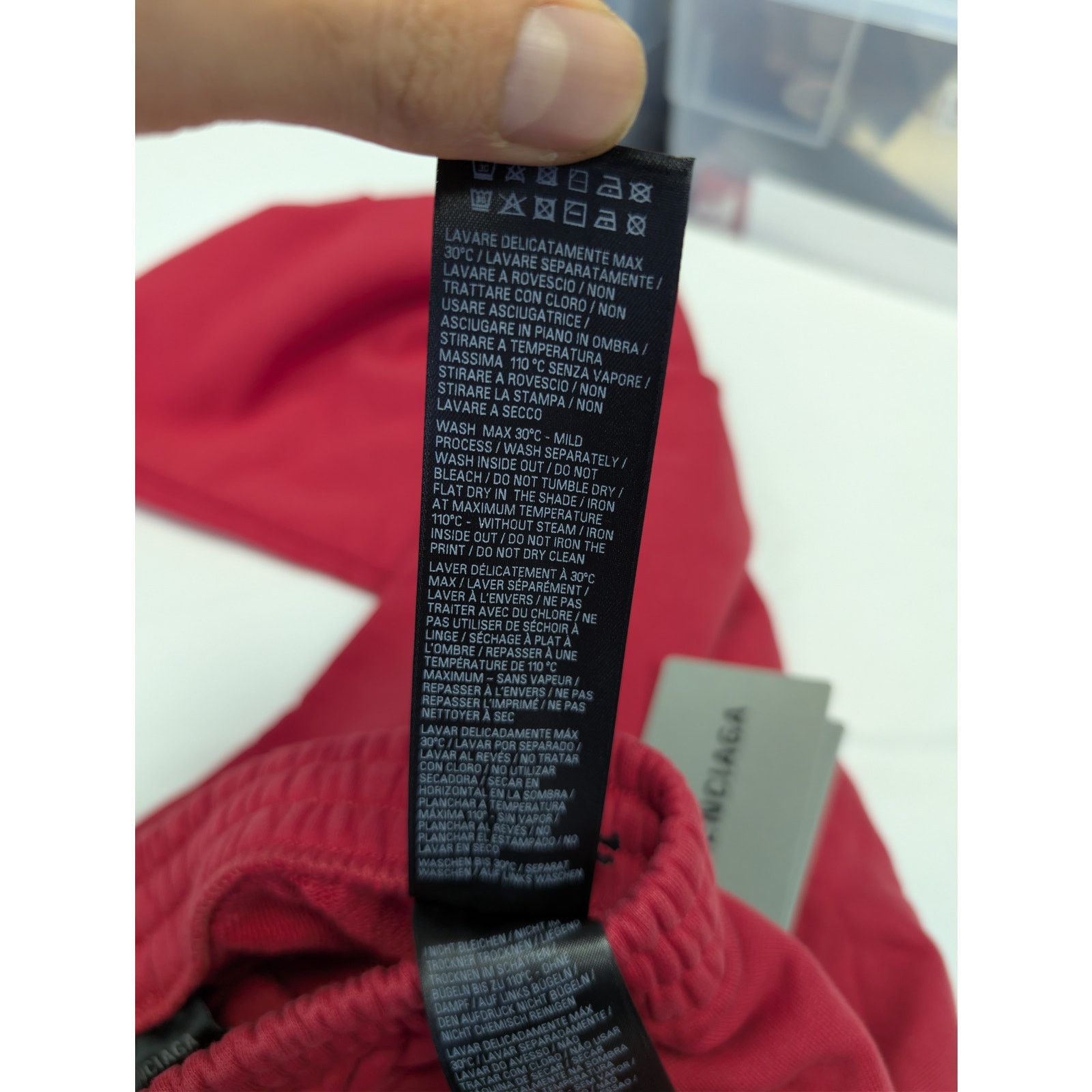 Balenciaga o1rshd1 Baggy Sweatpants Trousers in Red/black Size US 30 / EU 46 - 17 Thumbnail