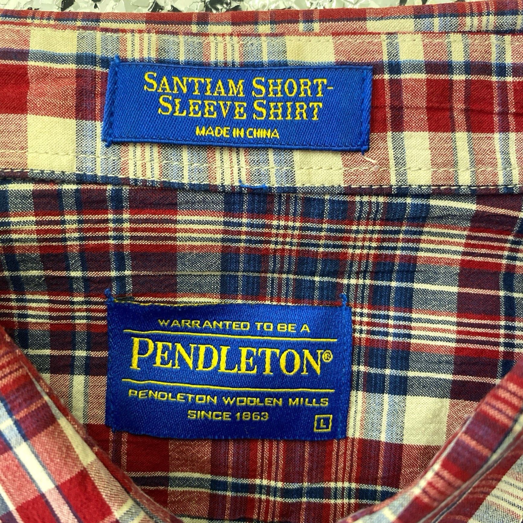 Pendleton Pendleton Santiam shirt Mens L Button-Up Plaid Short Sleeve Red Size US L / EU 52-54 / 3 - 3 Thumbnail