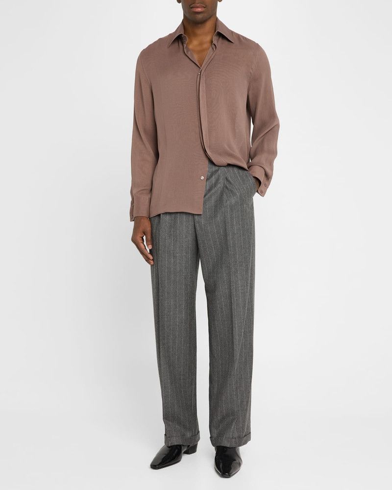Saint Laurent Paris oc11z0126 796137 90'S Pants in Striped Wool and Cashmere Size US 32 / EU 48 - 2 Thumbnail