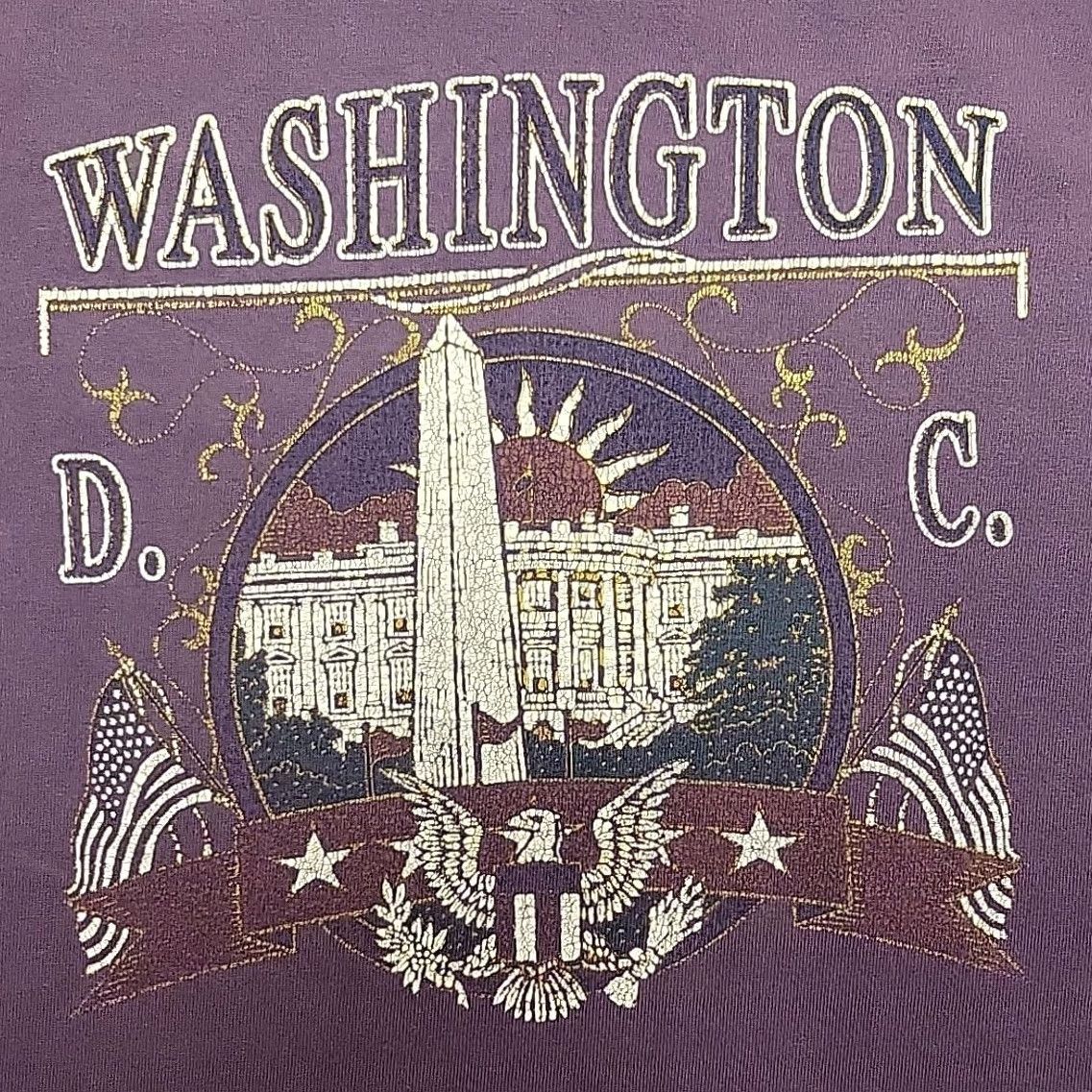 Vintage Vintage Washington DC Shirt Mens L Purple Pullover Crewneck Capitol Tourist 90s USA Graphic Print Cotton Blend Jersey Crew Neck T-Shirt Mens Size US L / EU 52-54 / 3 - 3 Thumbnail