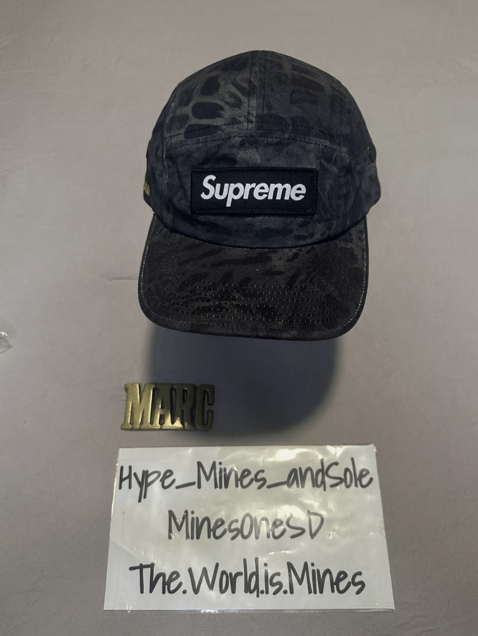 Supreme NWT Supreme Military Camp Cap (SS22) Black Prym1 Camo | Grailed