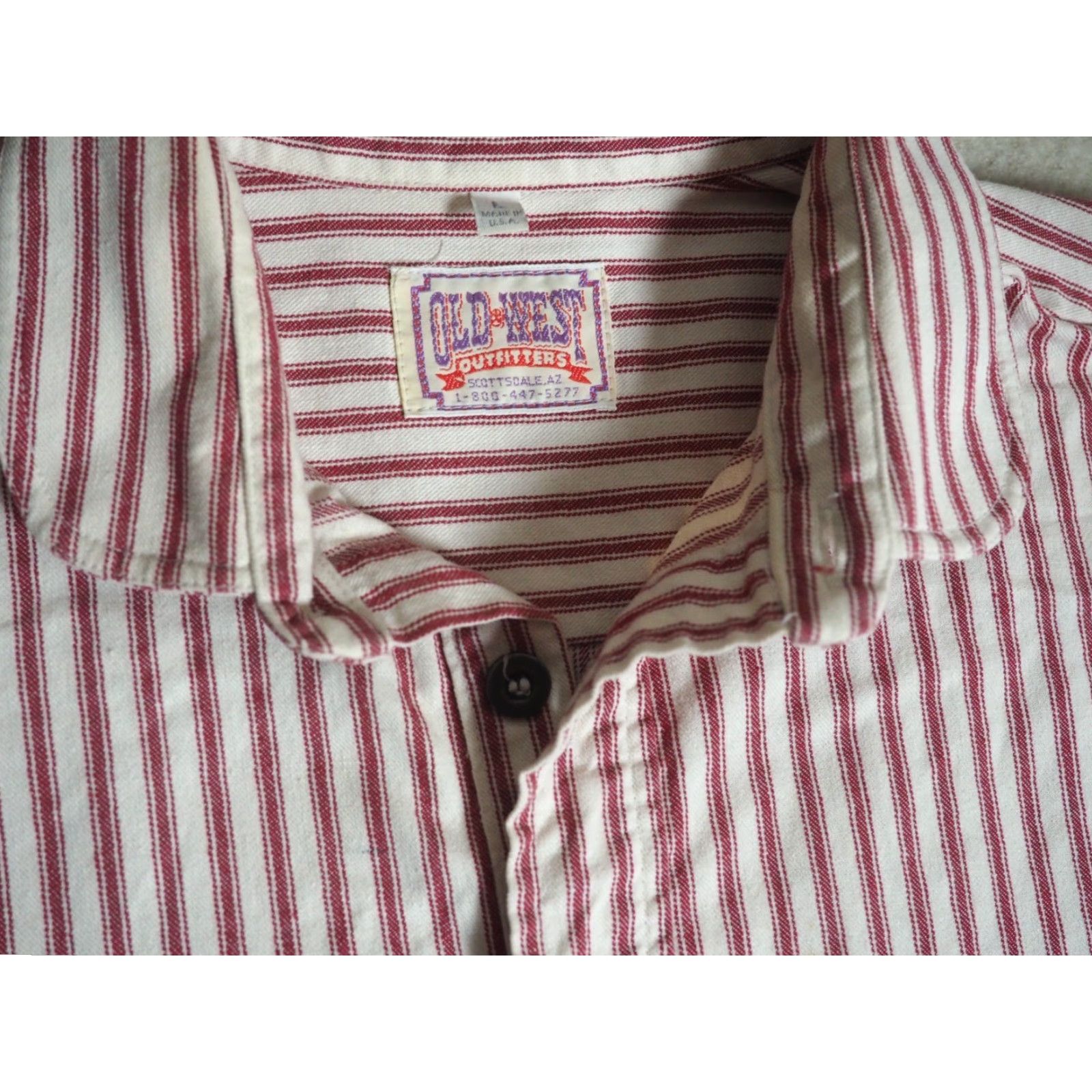Vintage VINTAGE Old West Outfitters Henley Shirt L Red White Stripe Pocket Cotton Rockabilly 80s 90s Cowboy USA Mens Size US L / EU 52-54 / 3 - 4 Thumbnail