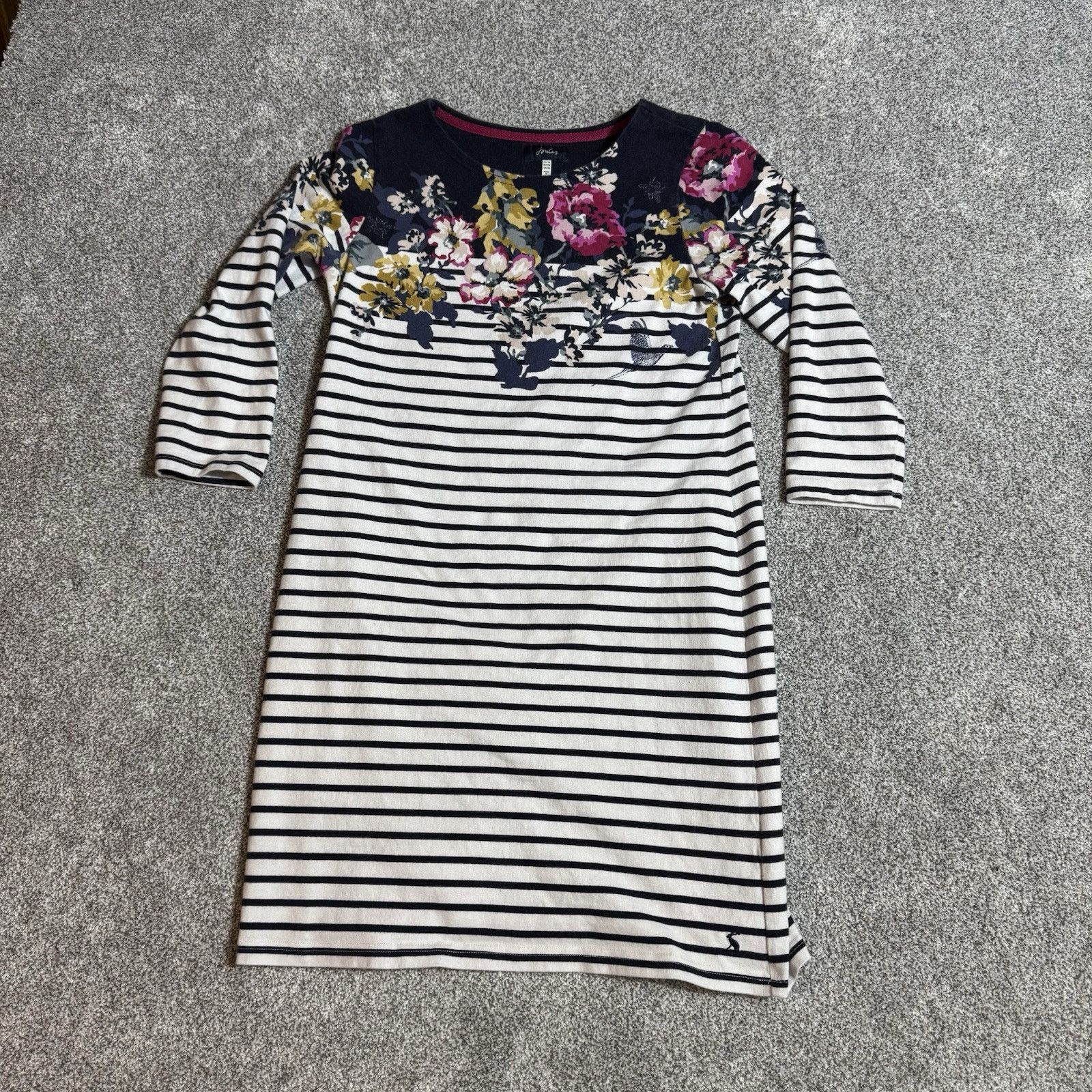 Other Joules Shift Dress 10 Cottagecore Floral Striped Office Chic Size L / US 10 / IT 46 - 1 Thumbnail