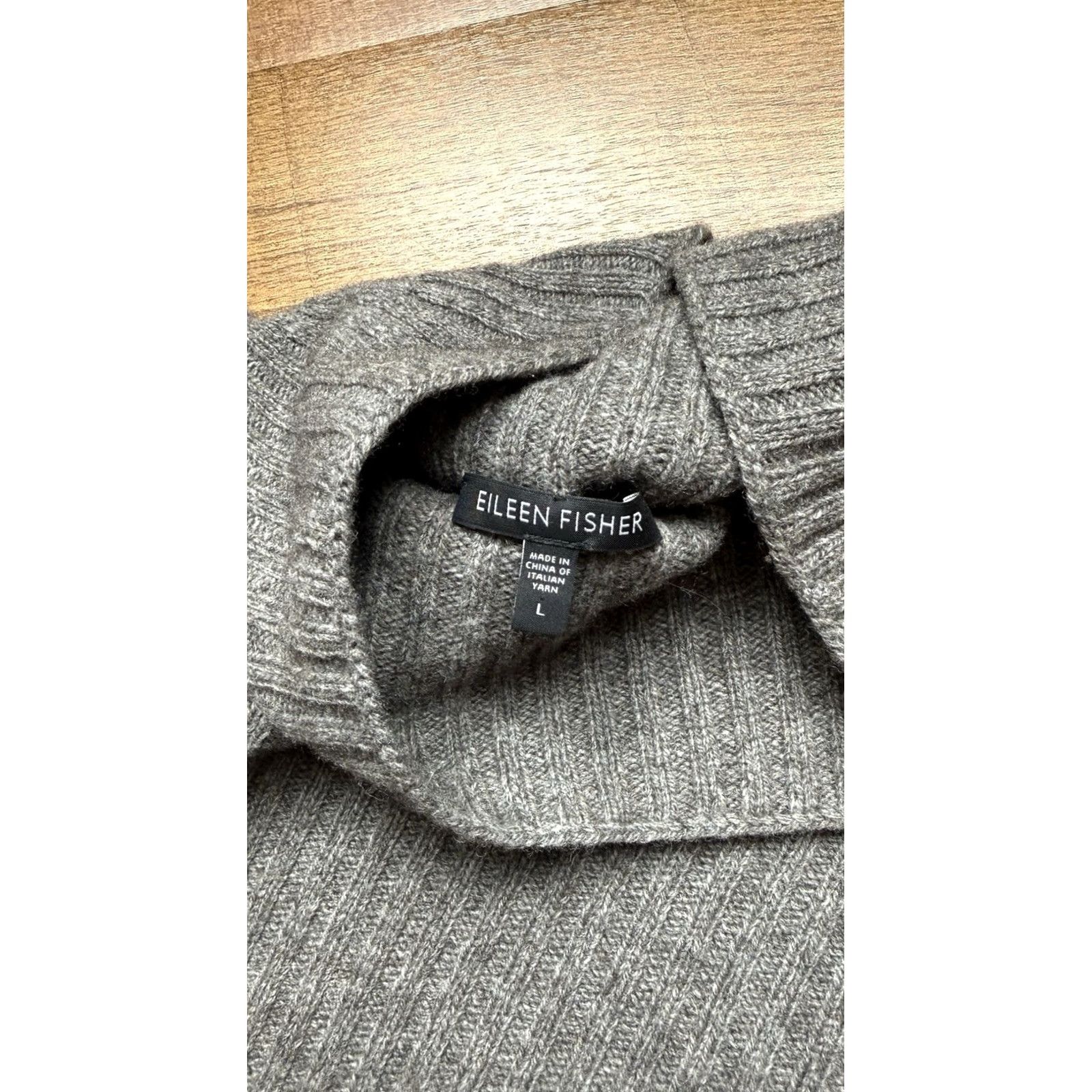 Eileen Fisher Eileen Fisher Sweater Womens Large Gray Yak Wool Oversized Turtleneck Knit Size L / US 10 / IT 46 - 5 Thumbnail