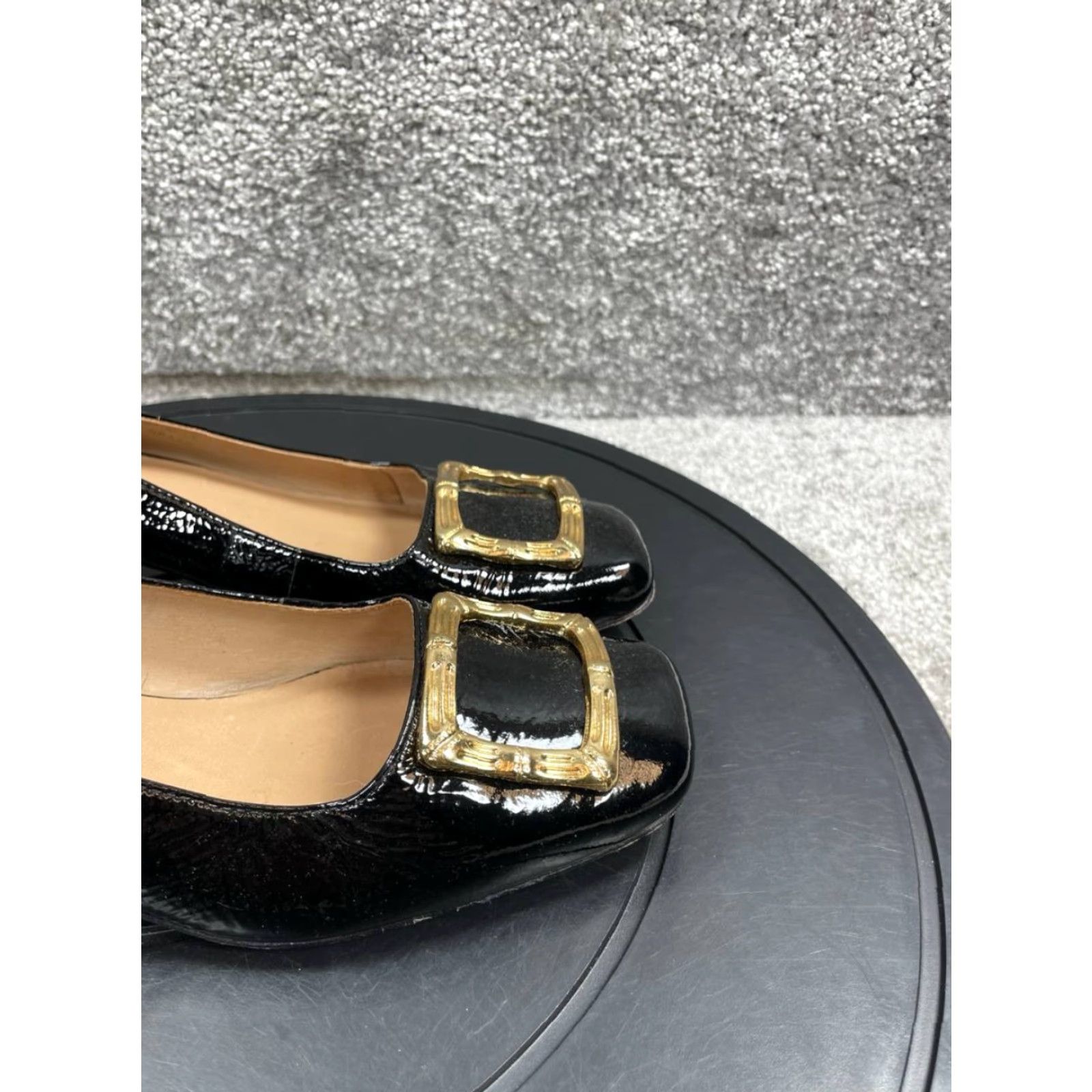 Lilly Pulitzer VINTAGE Lilly Pulitzer Heels Women Size 6 M Pump Black Patent Leather Square Toe Slip On Size US 6 / IT 36 - 2 Thumbnail