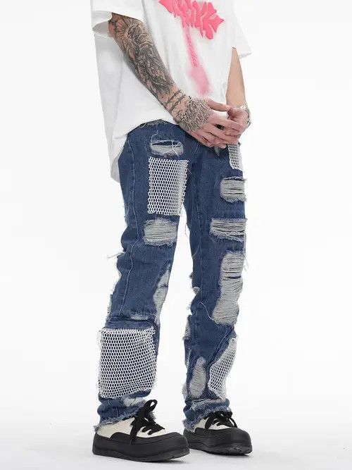 VIBE Retro Street Hip Hop Ripped Denim Jeans Size US 30 / EU 46 - 4 Thumbnail