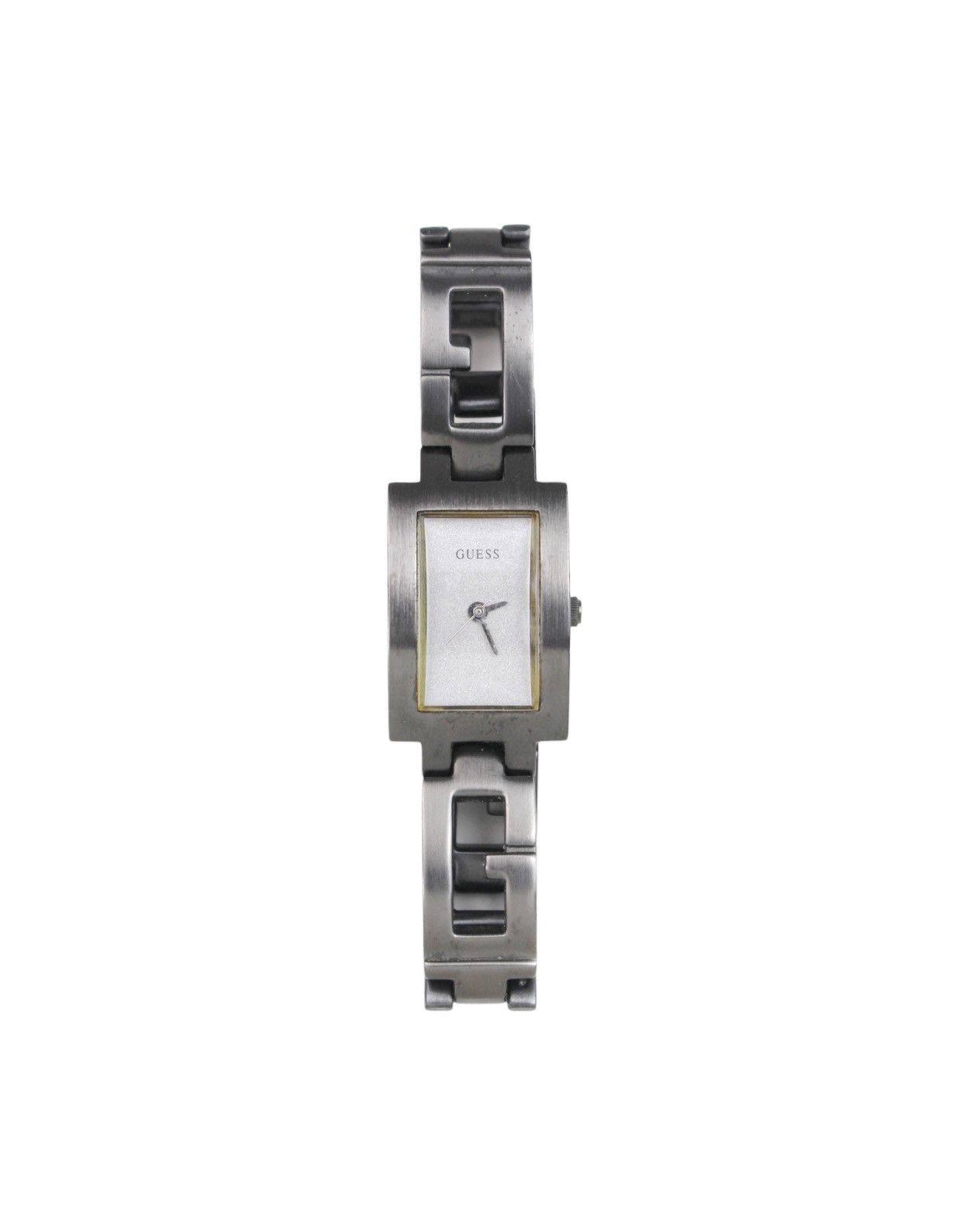 Guess 2000S GUESS GUNMETAL GEOMETRIC LINK BRACELET WATCH Size ONE SIZE - 3 Thumbnail