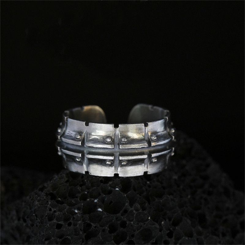 Jewelry Resizable 925 Sterling Silver Mechanical Pattern Ring Size ONE SIZE - 1 Thumbnail