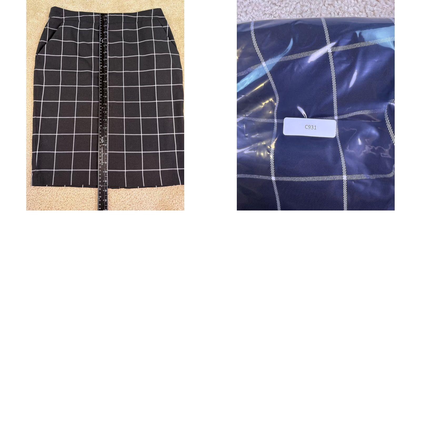 Vintage Kennar Skirt Women's Black Mini Size 8 Windowpane Slit Office Size 30" / US 8 / IT 44 - 8 Thumbnail