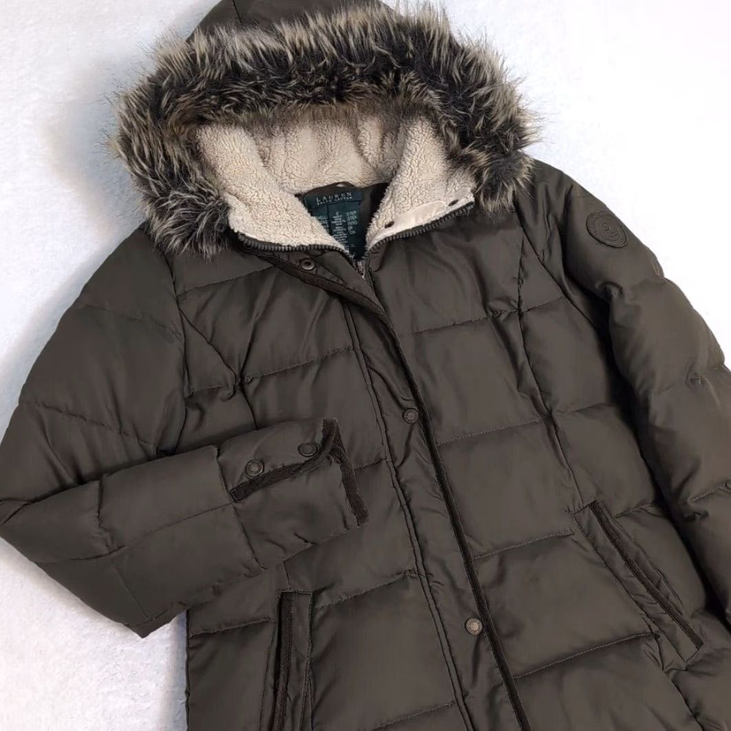 Ralph Lauren VTG Ralph Lauren LRL Puffer Down filled Green Parka Jacket Pockets Logo Fur Coat Women S Green Puffer Jacket Womens Lvrl? Size S / US 4 / IT 40 - 2 Thumbnail