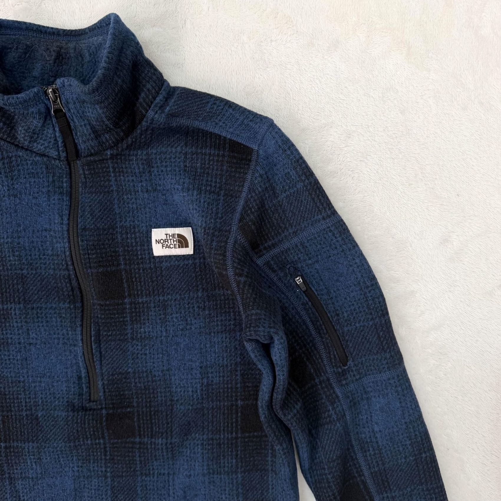 The North Face The North Face Sweatshirt Quarter Zip Mens Small Blue Plaid Fleece Pullover Size US S / EU 44-46 / 1 - 3 Thumbnail